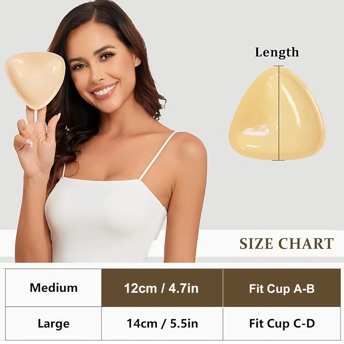 DabbOo 2 Pezzi Coppe Adesive Seno Push Up Silicon Imbottitura Reggiseno Cuscinetti Push up Riutilizzabili Coppe Push Up Adesive Adatti per Bikini da Donna, Matrimonio