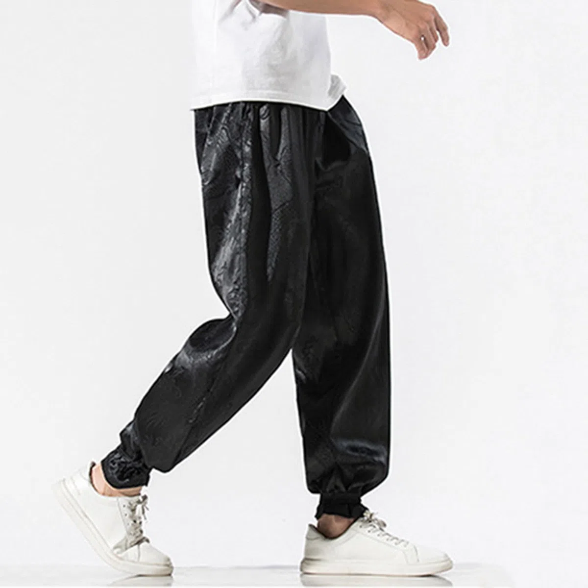 Pantaloni da jogging da uomo, solidi, pantaloni sportivi a gamba larga, Hip Hop Streetwear Baggy, alla moda, tinta unita, versatili, pantaloni chino da uomo, vestibilità normale, semplicità