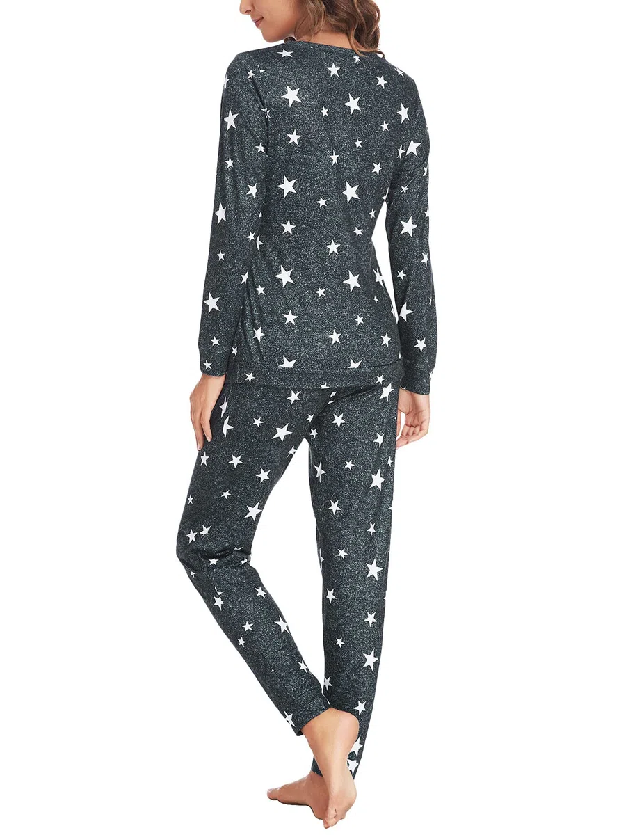 Ekouaer Pigiama Donna Premaman Pigiami maternità Invernali Manica Lunga Due Pezzi Abbigliamento da Notte Morbido, S-XXL