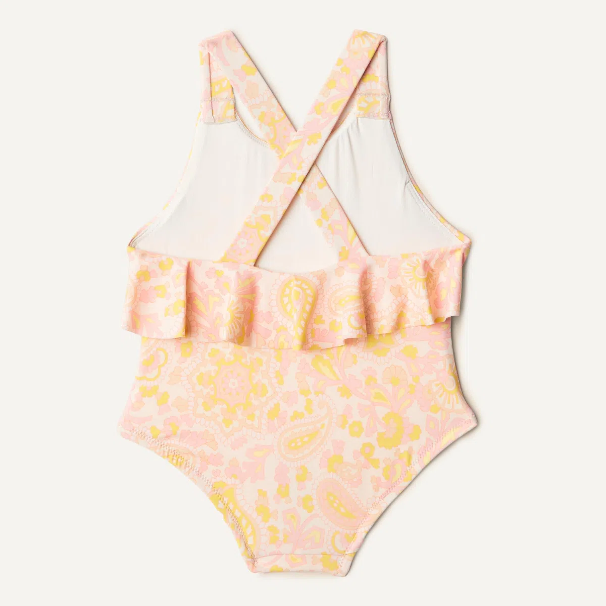 Amazon Essentials x Sofia Grainge Costume da Bagno Intero con Spalline Incrociate, Dettaglio con Volant Bambine e ragazze