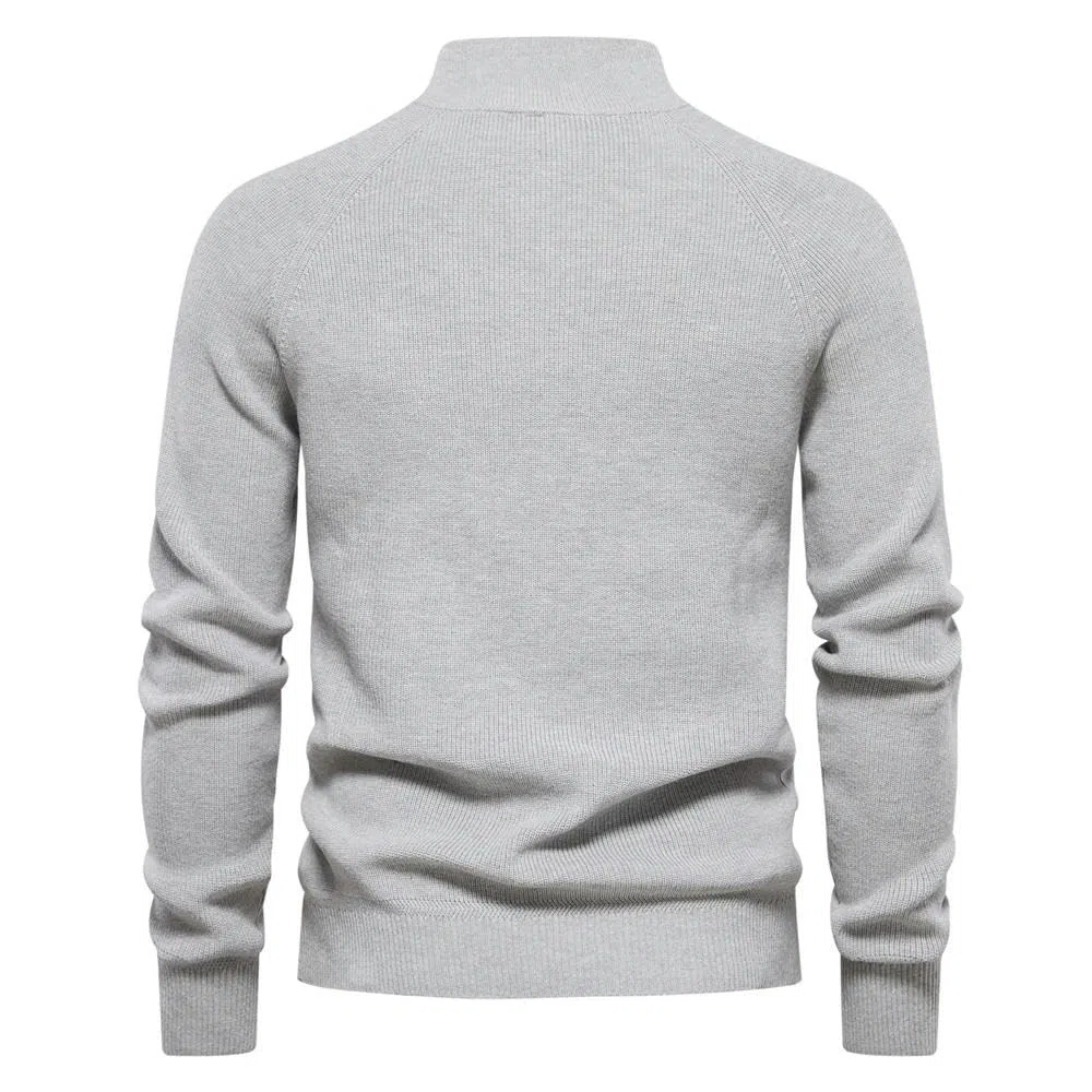 ZBDZSW Autunno Cotone Cerniera Cardigan per Uomo Moda Casual Sociale Uomini Maglioni Collo Alto Inverno Caldo Maglione Lavorato A Maglia Uomo