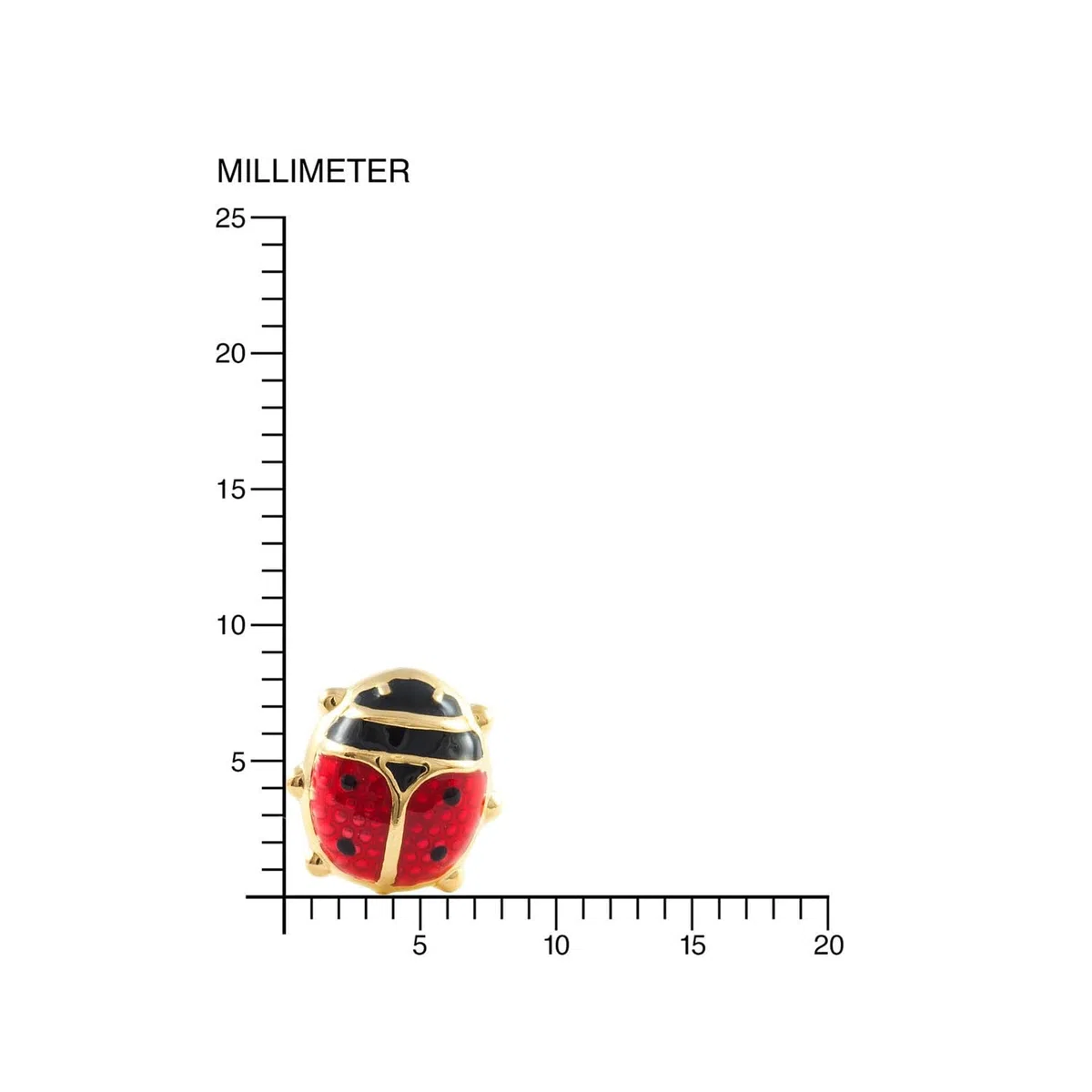 Mondepetit - Orecchini ragazza donna Smalto Rosso-Nero Coccinella Oro Giallo 18K - Scatola Regalo - Certificato di garanzia