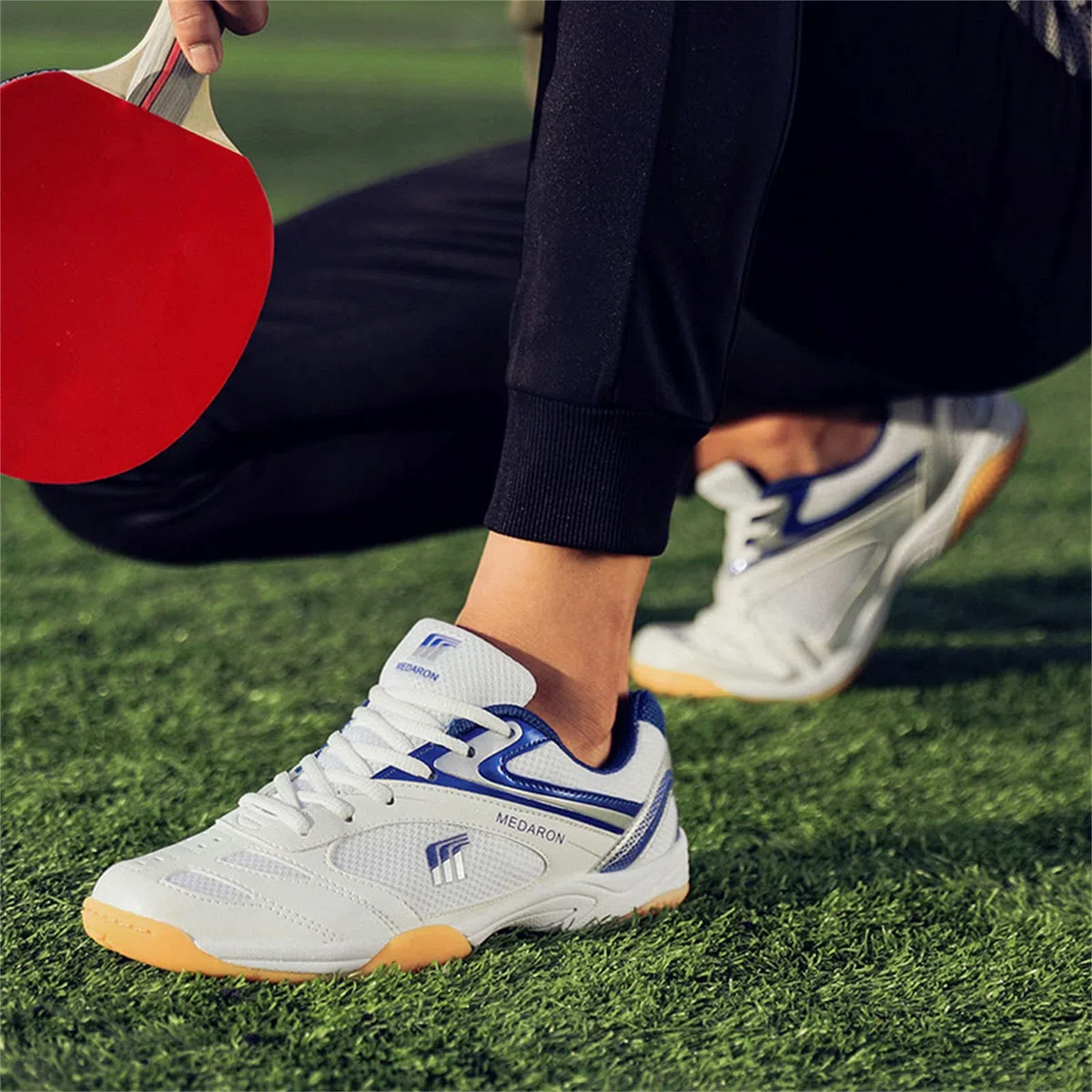JiuQing Scarpe da Ping Pong da Donna per Uomo Indoor Antiscivolo Traspiranti per L'allenamento di Pickleball da Tennis