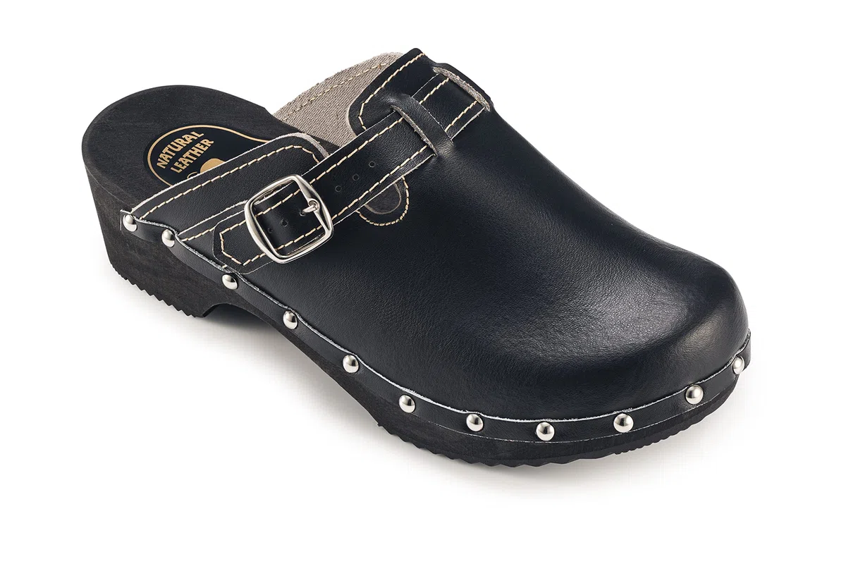 ESTRO Zoccoli in Legno Donna in Pelle Ciabatte Sanitarie Donna CDL05