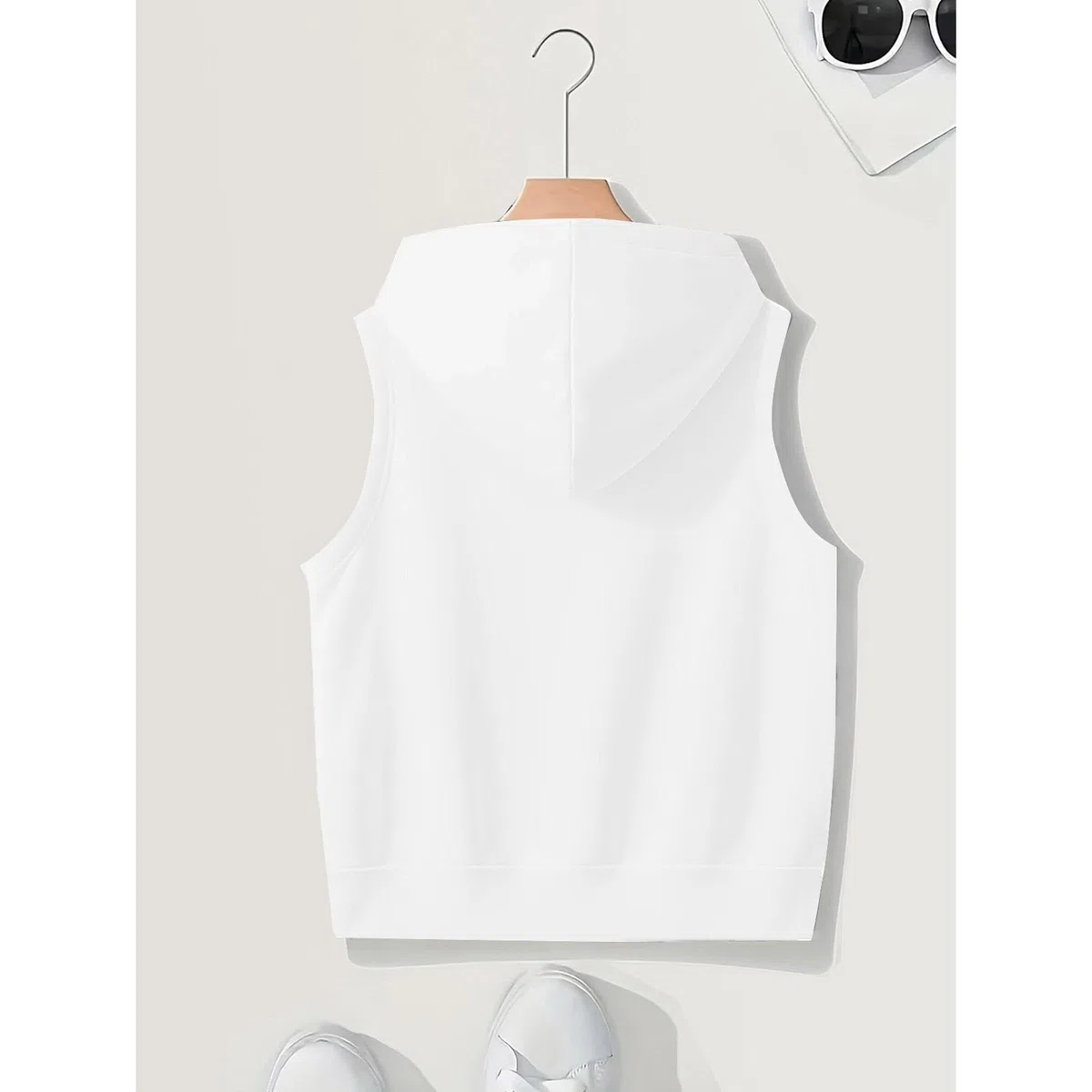 Felpa con cappuccio da donna senza maniche con cerniera, vestibilità ampia, senza maniche con cerniera, gilet alla moda alla moda casual lusinghiero gilet casual leggero gilet traspirante tinta unita