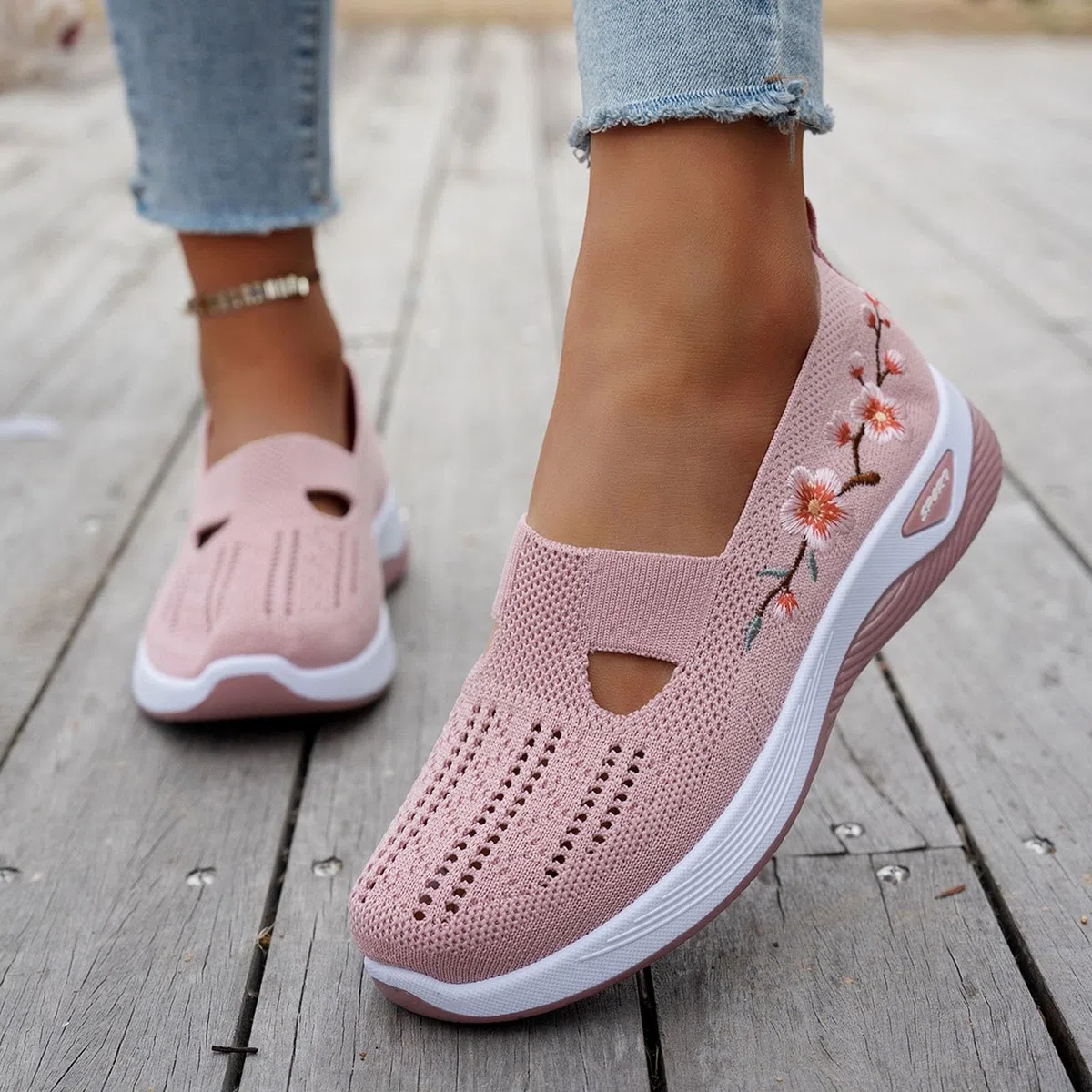 Scarpe Ortopediche Donna Estive Senza Lacci Scarpe Slip On da Corsa Camminare Comode Ginnastica Morbida Sneakers Traspiranti Leggere Antiscivolo Sneakers Diabetici Pianta Larga Sanitarie Outdoor Sport