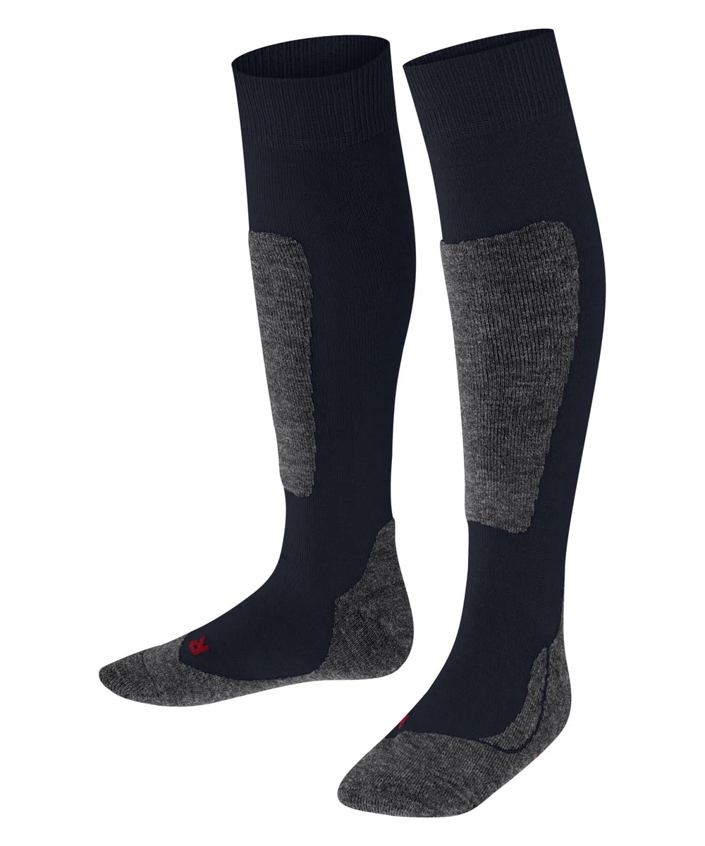 FALKE unisex bambini Active Ski calzini da sci traspiranti asciugatura rapida termoregolanti antiodore lana filo funzionale imbottitura media protezione tibia spessi caldi 1 paio