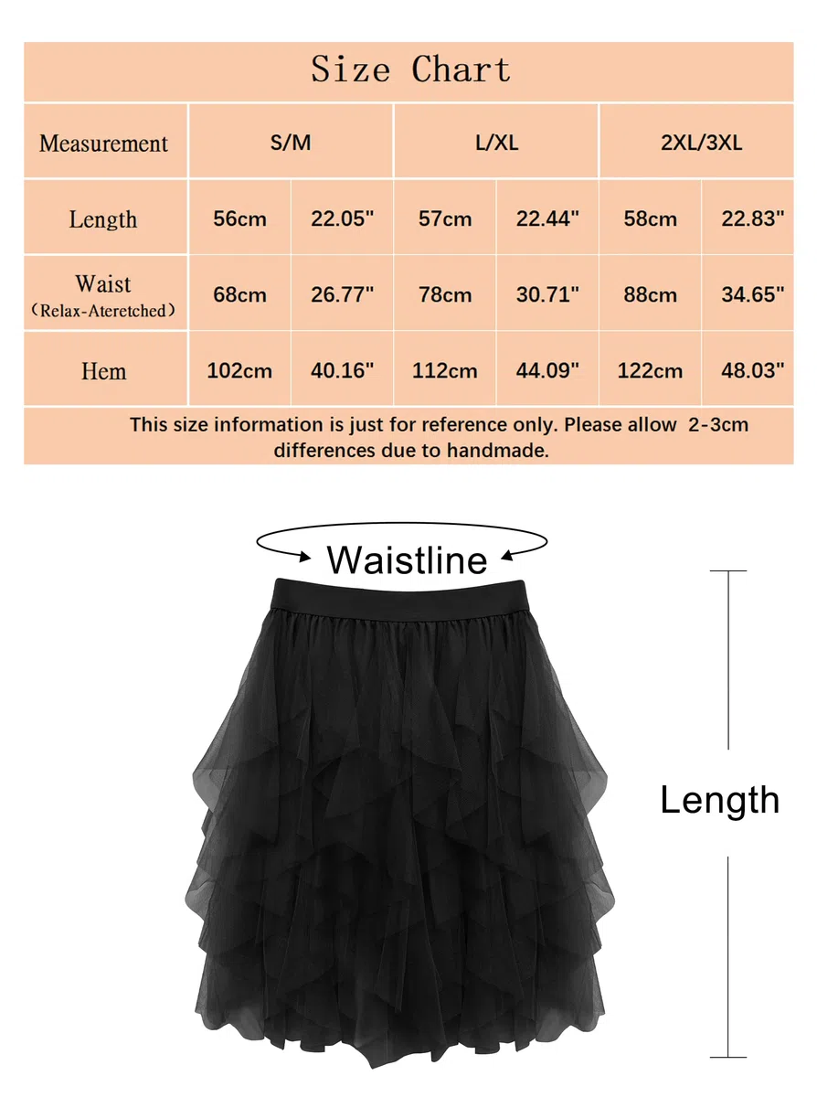 Wikoan Gonna in Tulle Trasparente da Donna Abito Asimmetrico alla Moda con Fodera Gonna a Pieghe Stile Principessa
