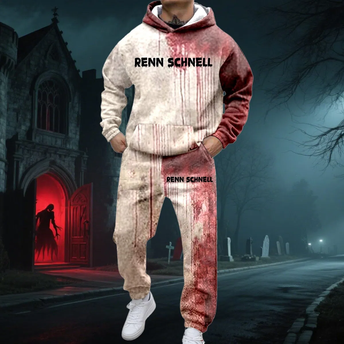 Générique Tuta da uomo 2 pezzi in cotone da jogging sportivo con maglione e calze da jogging per abbigliamento casual confortevole e morbido allenamento palestra A51