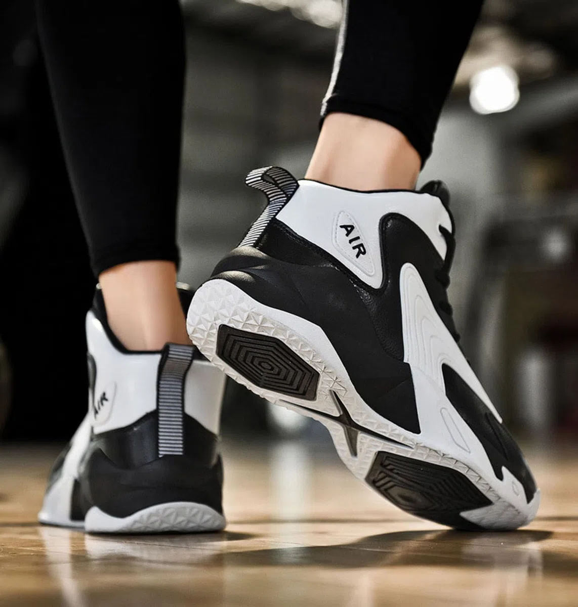 Scarpe da Basket alla Moda da Uomo, Scarpe Sportive Resistenti all'Usura All'aperto, Scarpe da Allenamento per Ragazzi(46 EU, Q1)