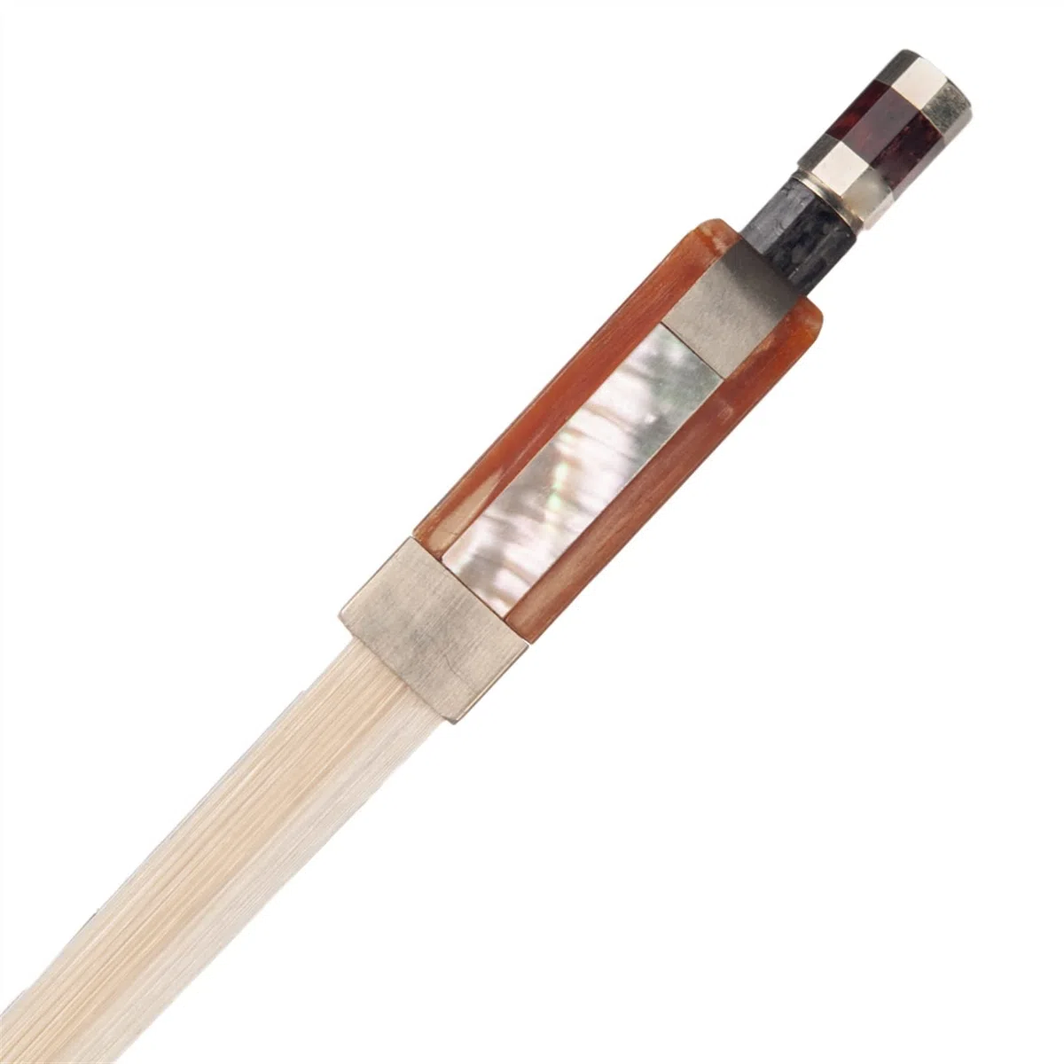 TSTS Viola Bow 16 "Viola In Fibra Di Carbonio Fiocco Griglia In Fibra Di Carbonio Fibra Di Carbonio Stick White Harhar W/Bue Corno Rana Durevole Fiocco professionale violino