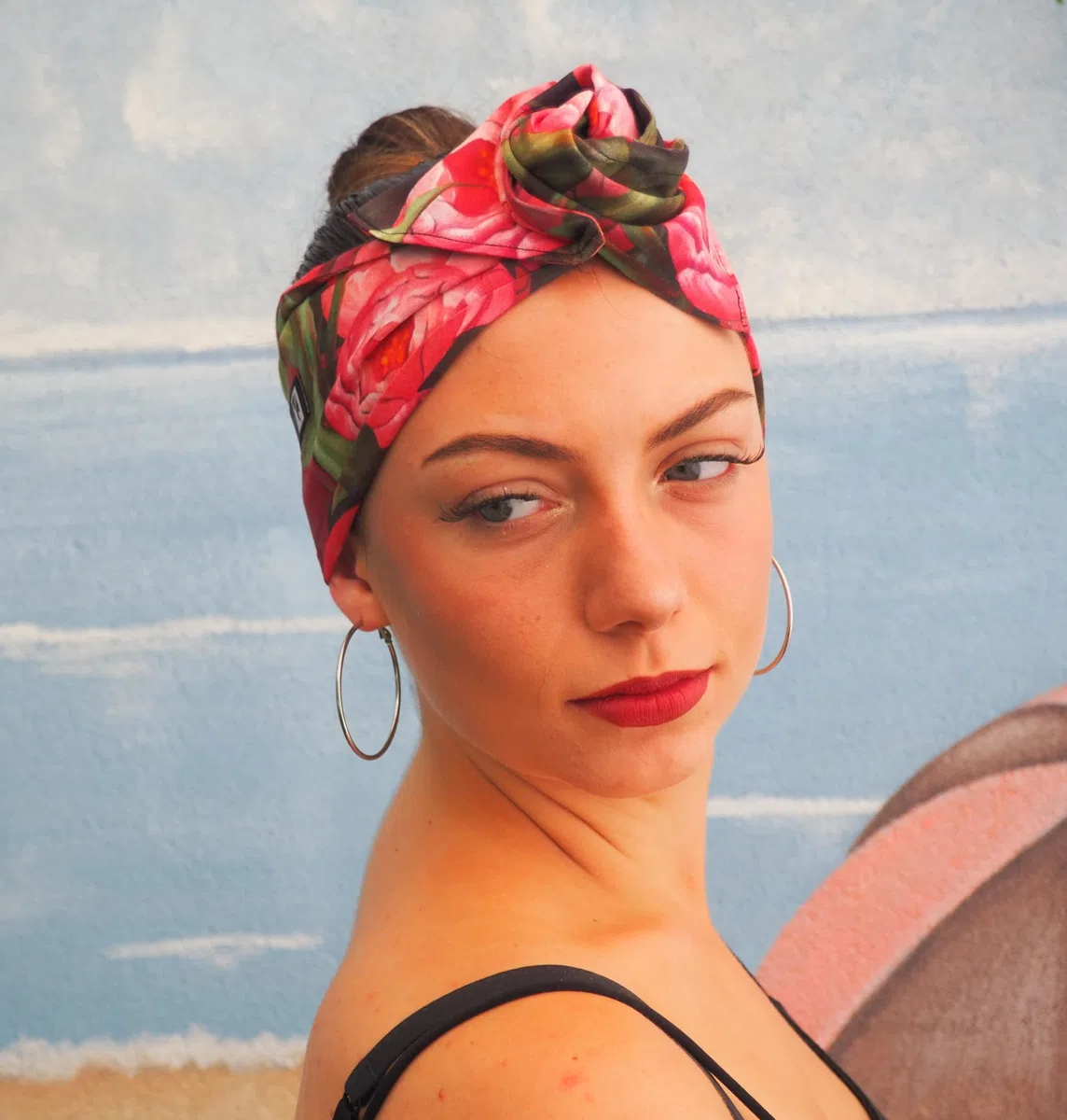 Generico Fascia capelli BANDANASARTE con ferretto modellabile,100% cotone pregiato