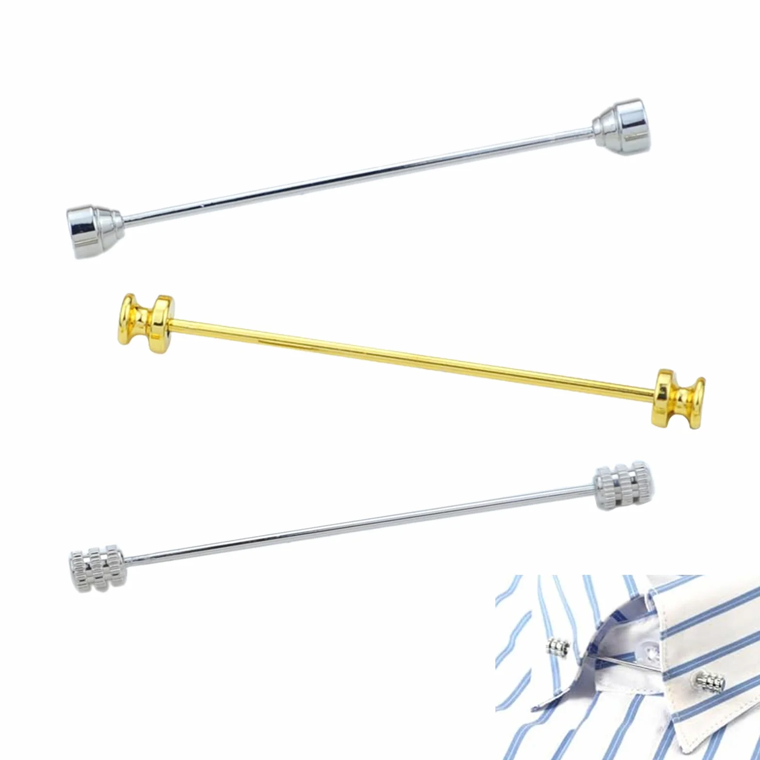 3 Pezzi Collare Clip Collar Pin, Spilla Cravatta Clip In Metallo, Spilla Cravatta Clip Da Uomo, Barra Spilla a Collo Camicia, Collo Da Spilla Da Cravatta, Accessori In Costume Per Bar, Matrimoni e Fes