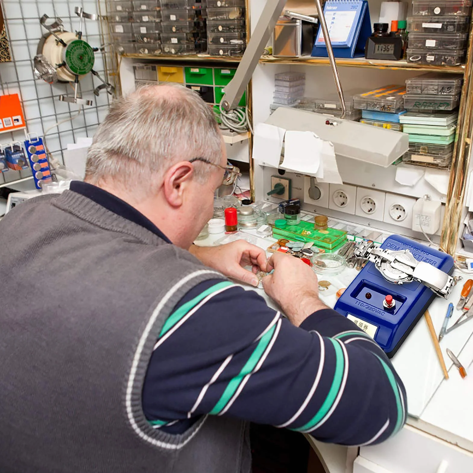Greensen Smagnetizzatore per Orologi Quarzo, Strumento di Rimozione Magnetismo Professionale per Riparazione Orologi – Dispositivo per Demagnetizzazione Precisa e