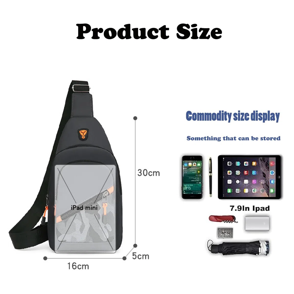 Crossbody Zaino Borsellino Antifurto Borsa, Monospalla Marsupio Zainetto Piccolo Sling Bag Borsello a Tracolla Mini Borse Lavoro Messenger per Uomo Donna Viaggio