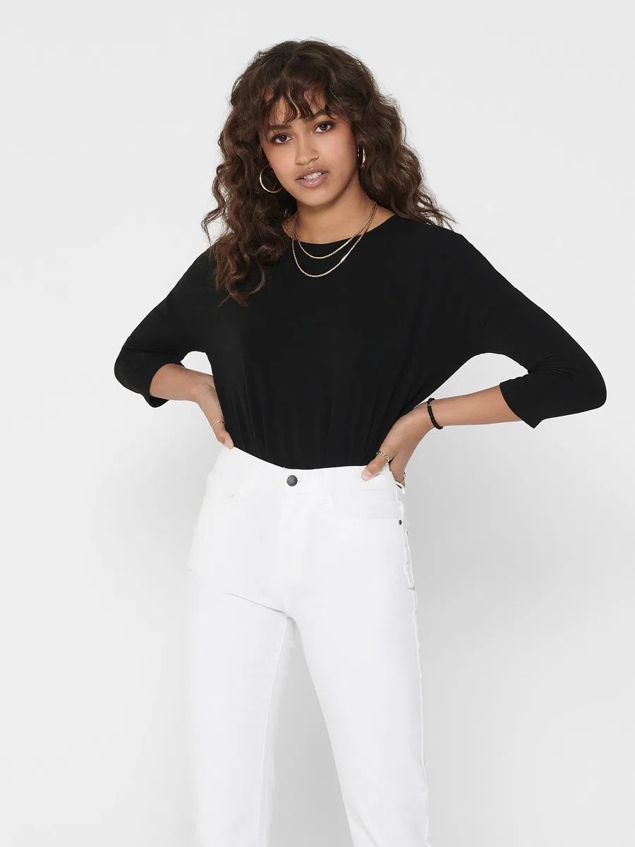ONLY Maglione Sottile a Maglia 3/4 Manica Rotonda Stretch ONLGLAMOUR