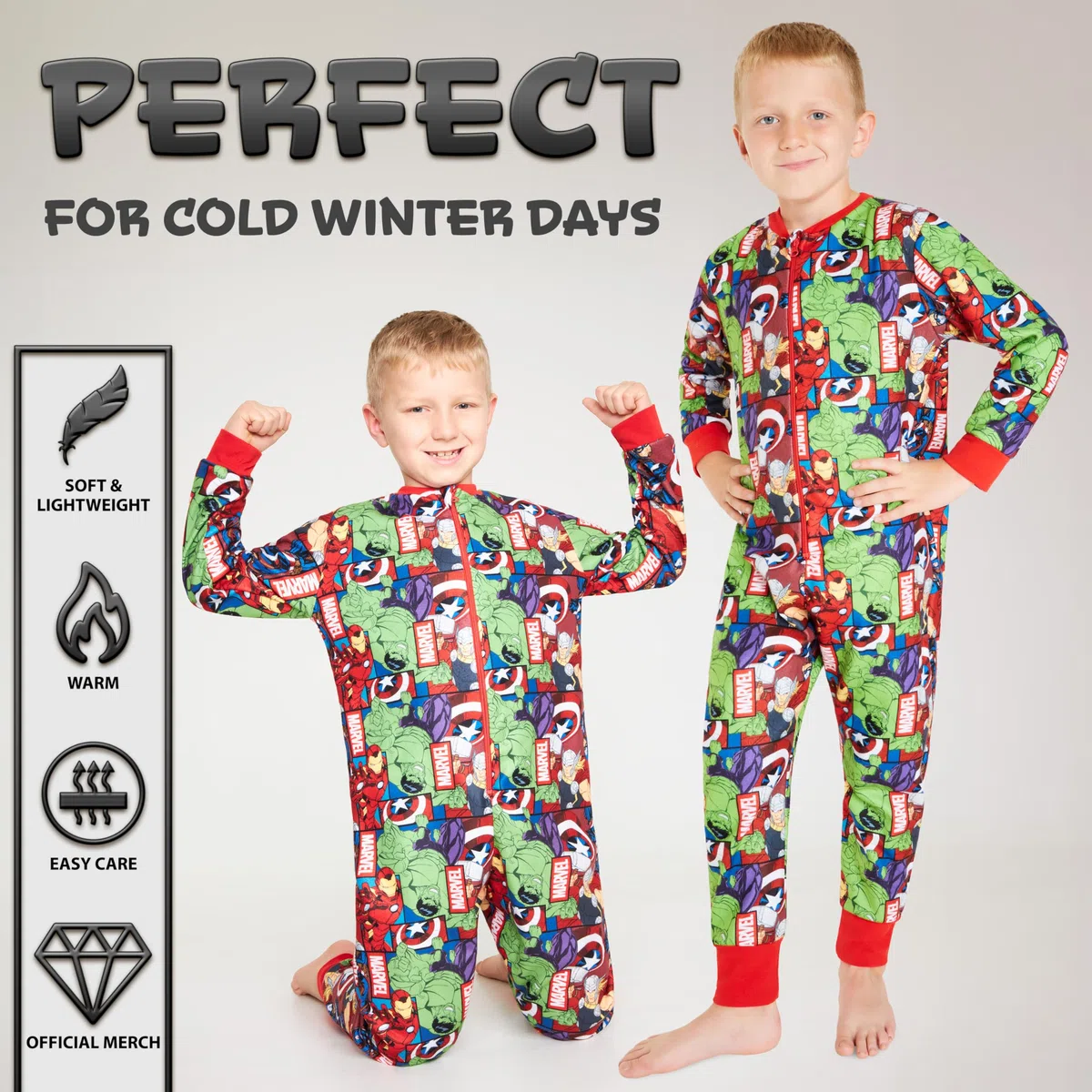 Marvel Pigiama Intero Bambino - Pigiamone in Pile Caldo 3-10 Anni - Pigiami Interi Bambini Spiderman Idea Regalo