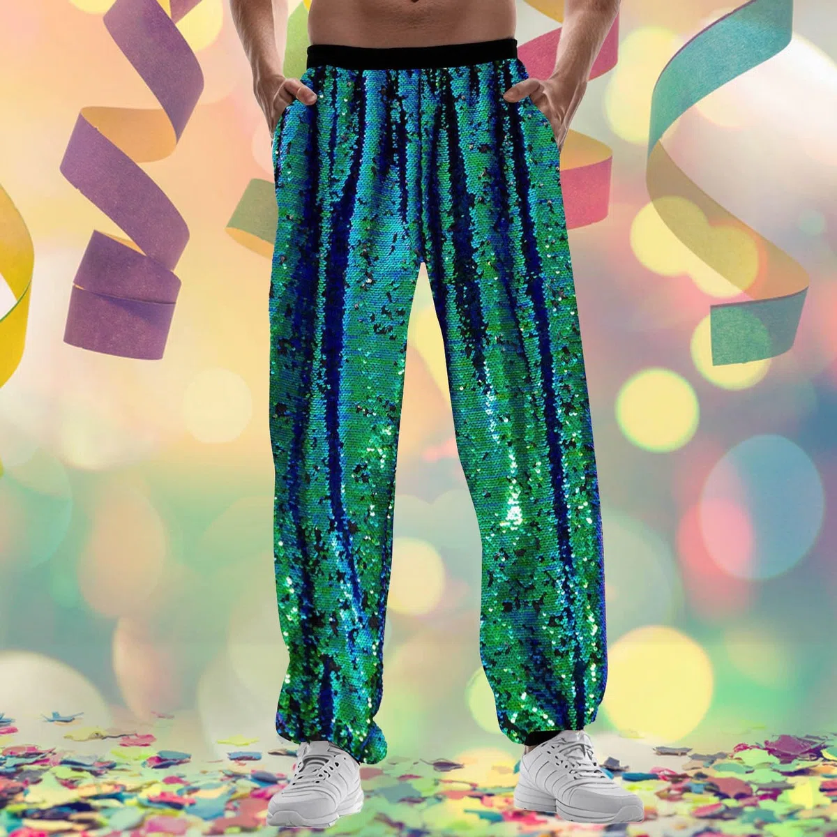 Generisch Pantaloni estivi da uomo, in lino, a gamba larga, leggeri, traspiranti, con elastico, stile boho, casual, A118
