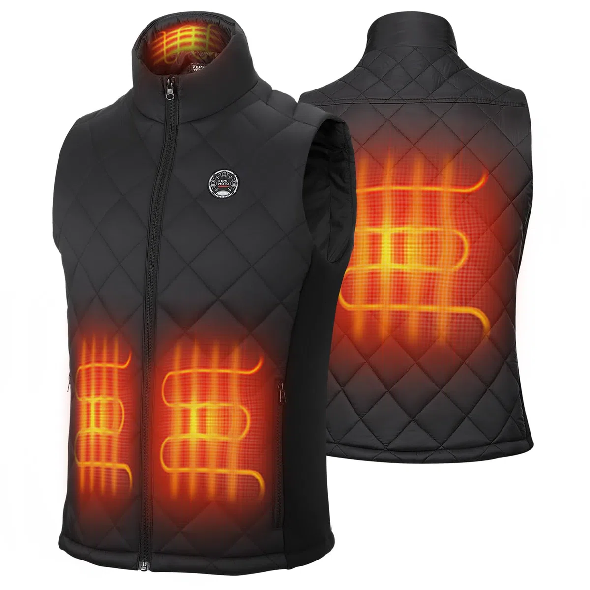 KEMIMOTO Gilet Riscaldato Donna, Elettrico Gilet Riscaldato con Telecomando APP, Giubbotti Riscaldati con Batteria da 10000 mAh per Sci, Escursionismo, Campeggio e Attività all'aperto