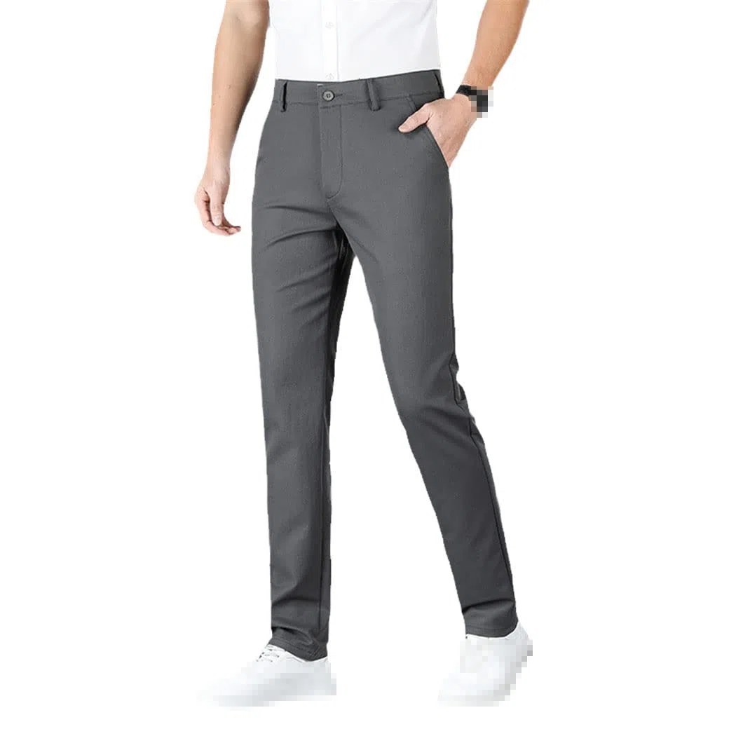 keusyoi Primavera Estate Dritto Pantaloni Da Uomo Pantaloni Da Affari Rosso Nero Blu Solido Colore Formale Pantaloni Di Grandi Dimensioni, Grigio Chiaro9, 33 W