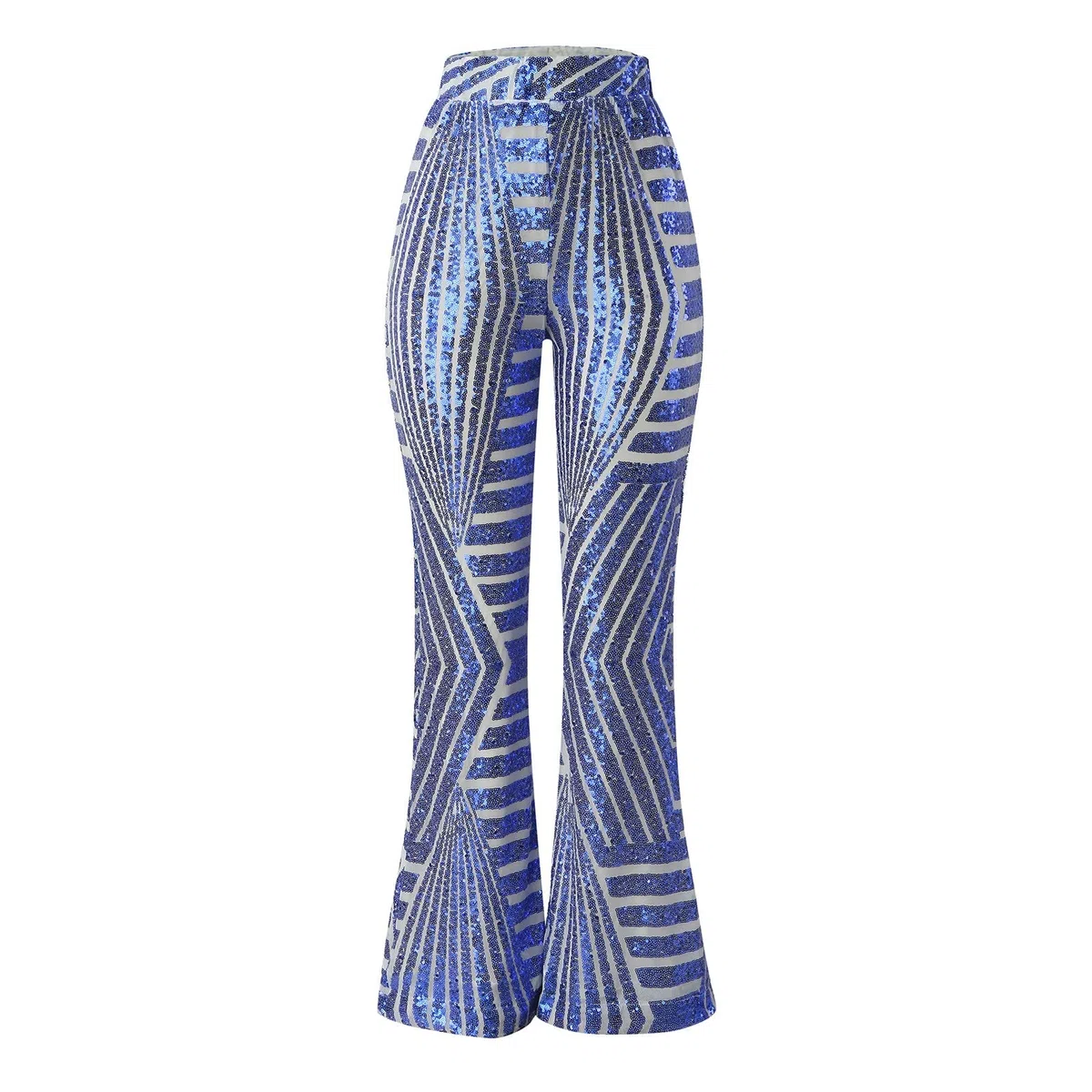 Generico Pantalone Paillettes Donna Pantaloni Eleganti Zampa vestibilità Comoda Completo Casual Brillanti Culotte Brillantini Pantaloncini Gamba Elegante Curvy