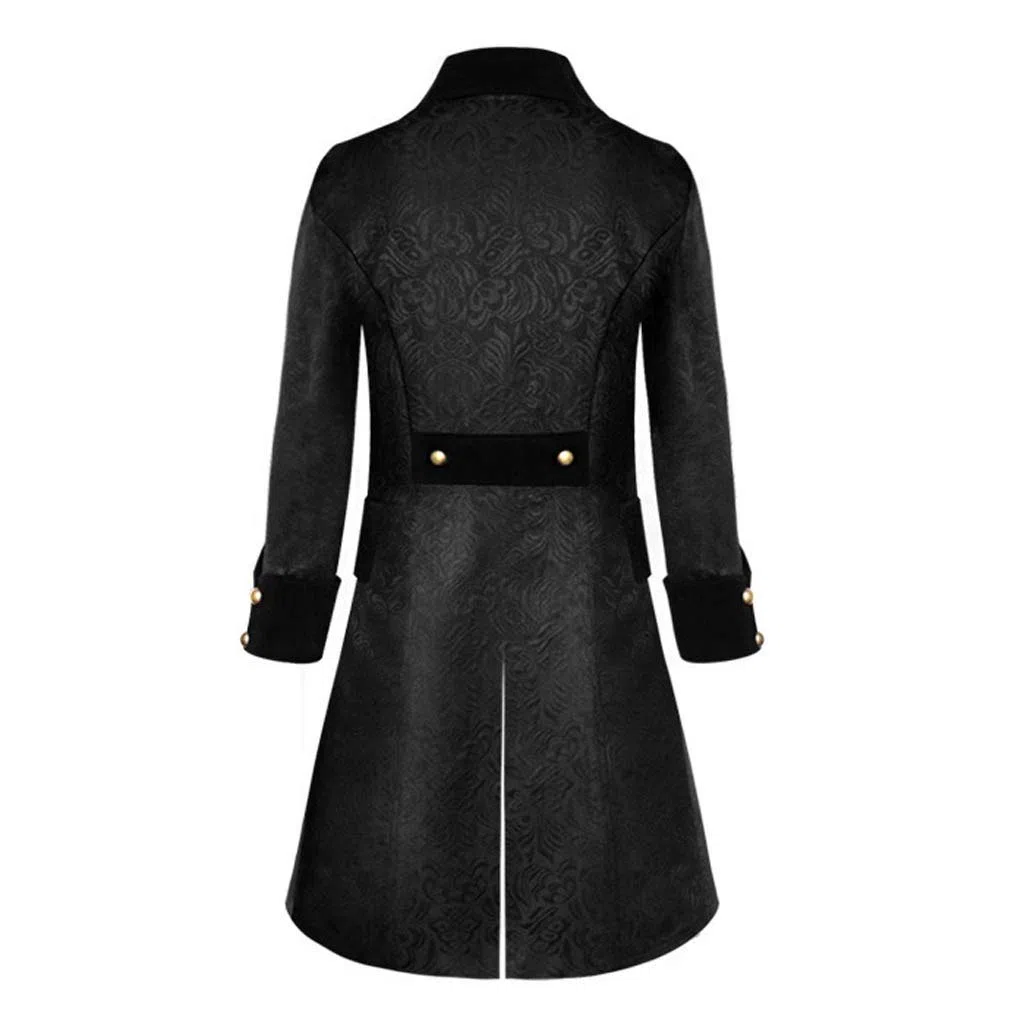 Giacca Vintage Uomo, Abbigliamento Gotico Giacca Steampunk Cappotto Vittoriano Rinascimentale Medievale Gotico Vintage Ricamo Costume Pirata Uniforme Slim Fit Blazer Spettacolo Magico Cappotti