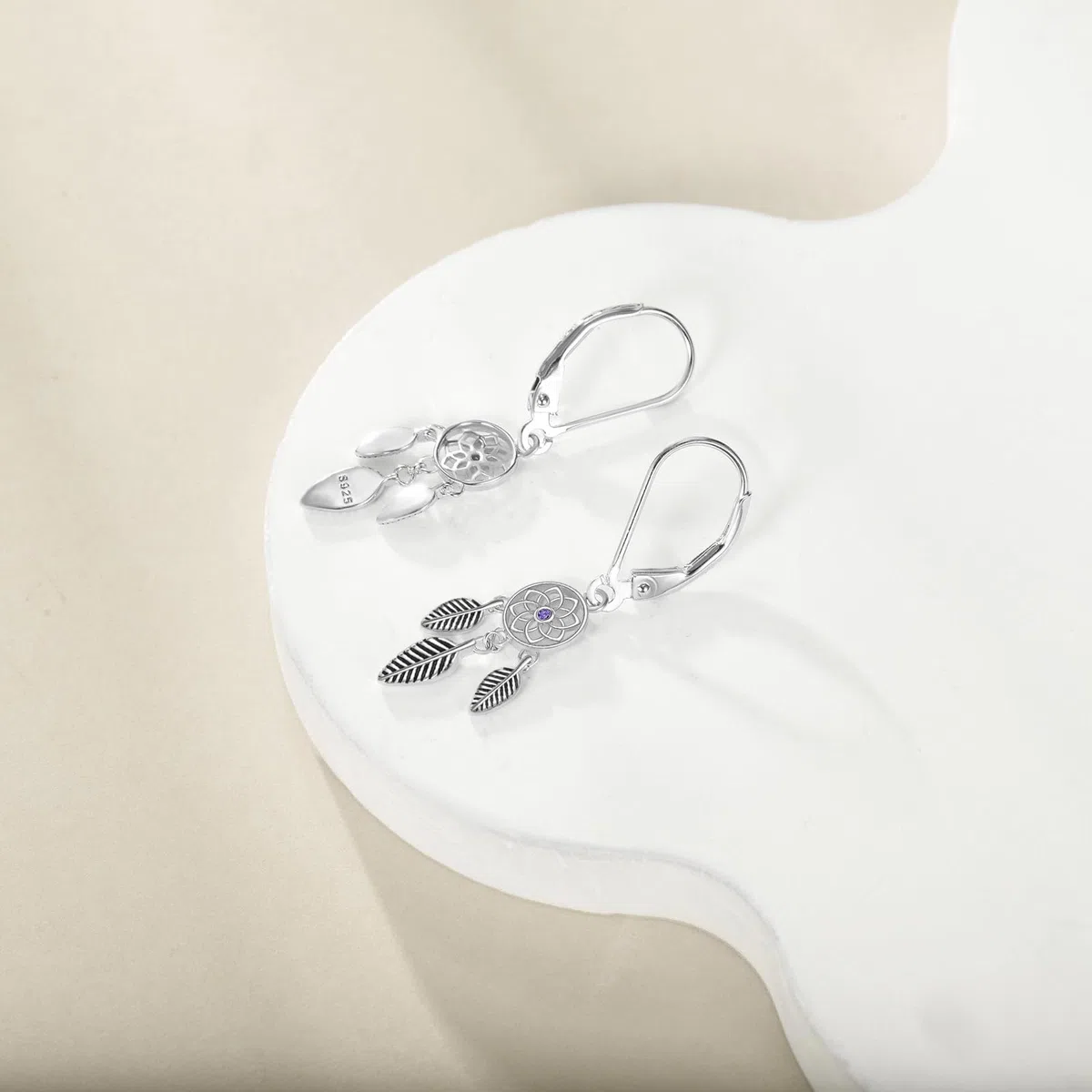 VONALA Orecchini acchiappasogni per donne e ragazze, in argento Sterling con turchese e piume, orecchini pendenti in stile bohémien, gioielli regalo per donne e ragazze