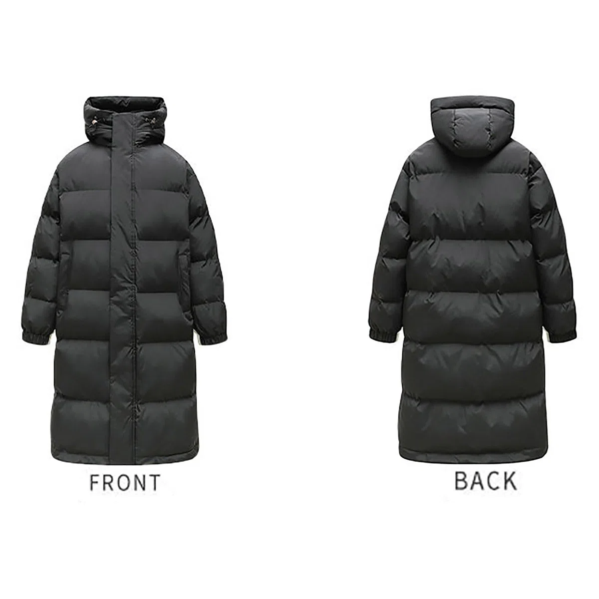 Piumino da uomo con cappuccio lungo, piumino lungo da uomo cappotti trapuntati lunghi piumino lungo cappotto da uomo parka con cappuccio trapuntato spesso capispalla impermeabile piumino