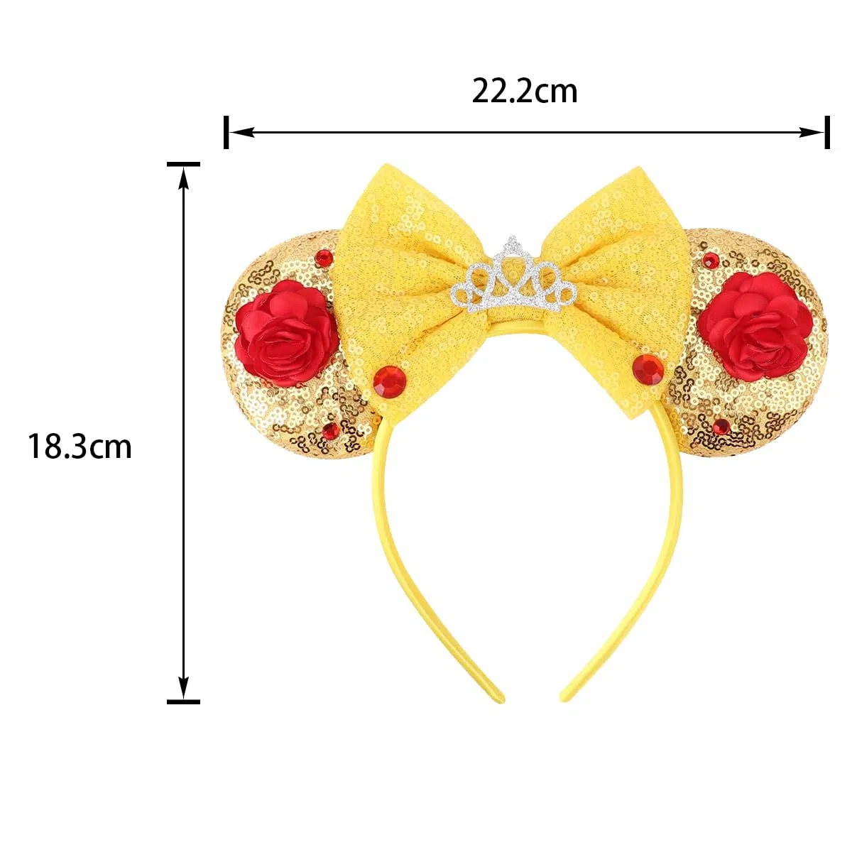 Fascia per capelli con orecchie di Topolino, adatta a diverse forme della testa e acconciature, adatta per Disneyland, festival, feste di compleanno e altre occasioni.