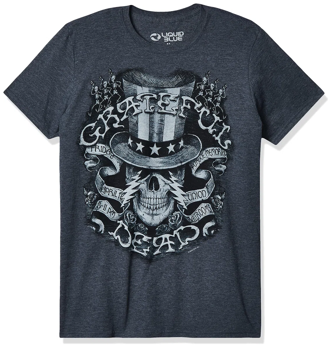 Liquid Blue Grateful Dead Memorial Ball Room Short Sleeve T-Shirt Unisex-Adulto