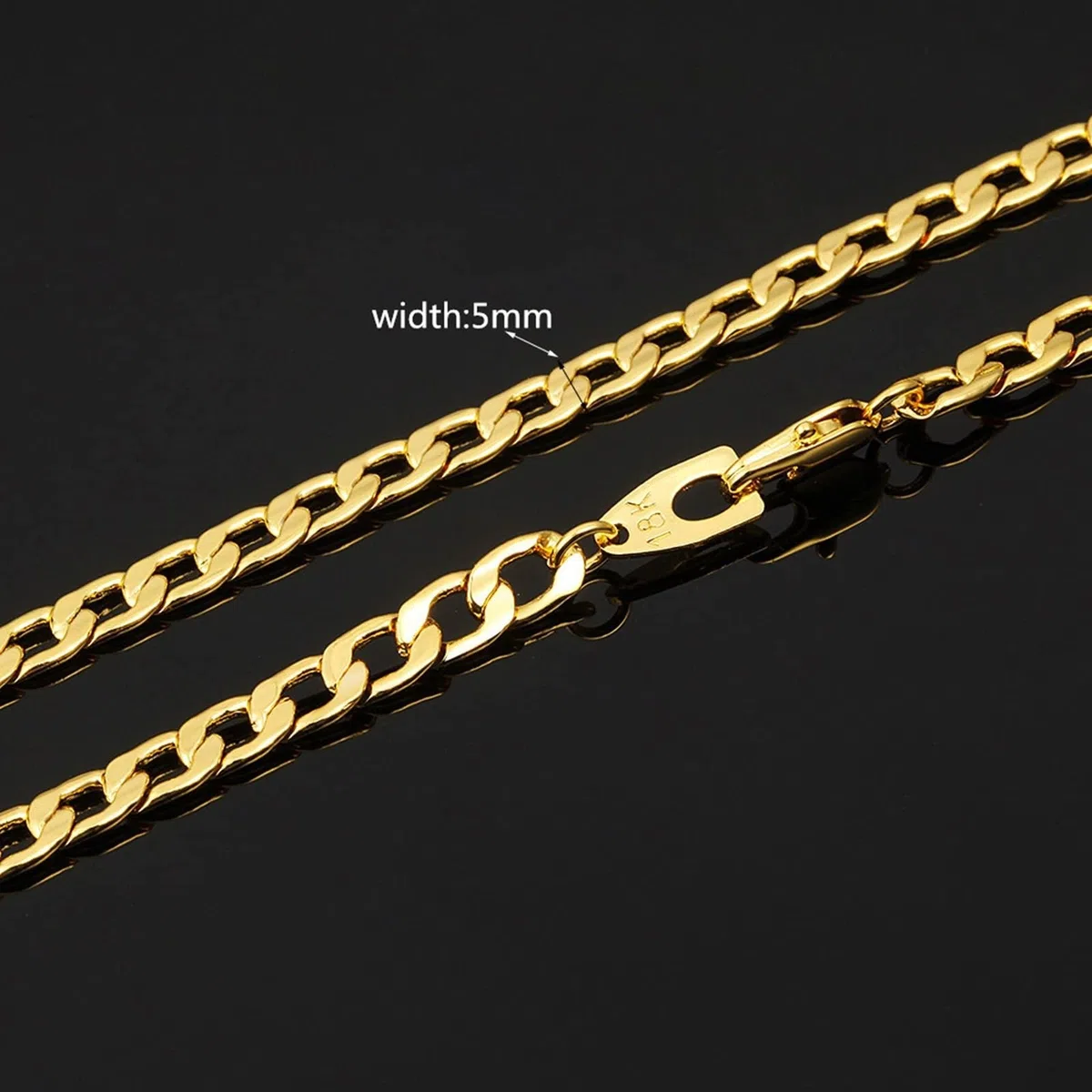 WZGWDC Collana da Donna, Catena placcata Oro Hip Pop Rock Elegante con Chiusura a moschettone per Regali di Gioielli di Compleanno per fidanzati da Uomo