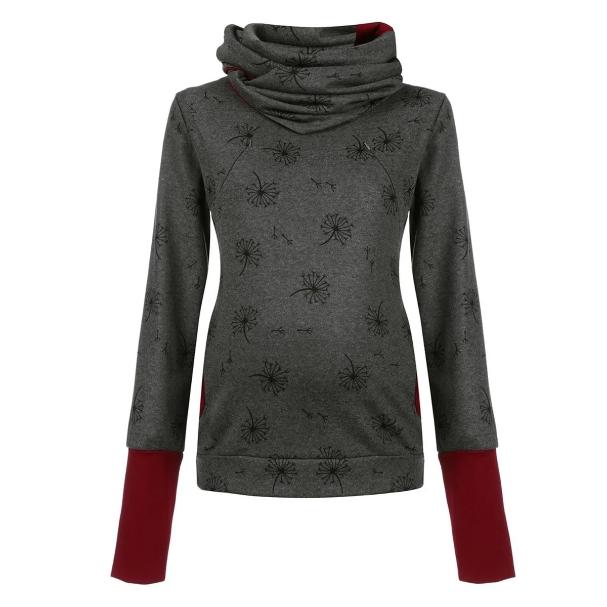 Maglione da donna per allattamento, invernale, caldo, cotone, a maniche lunghe, con stampa a doppio strato, per allattamento