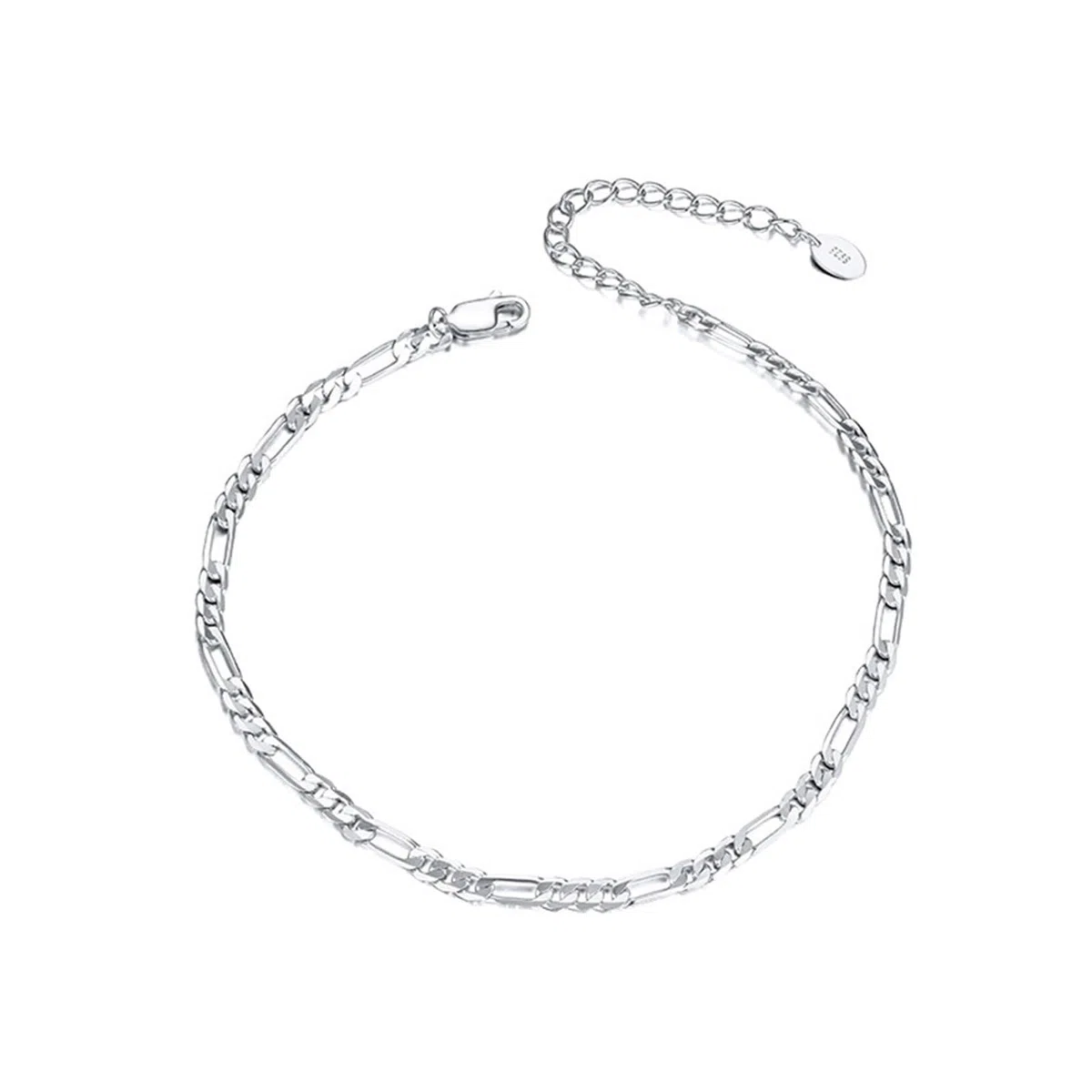 Cavigliera Argento 925 Donna, Cavigliera Donna Estiva Catena Figaro Semplice 3.3MM Larghezza, Bracciali alla Caviglia da Spiaggia Piede Catena Cavigliere Regolabili per Donne