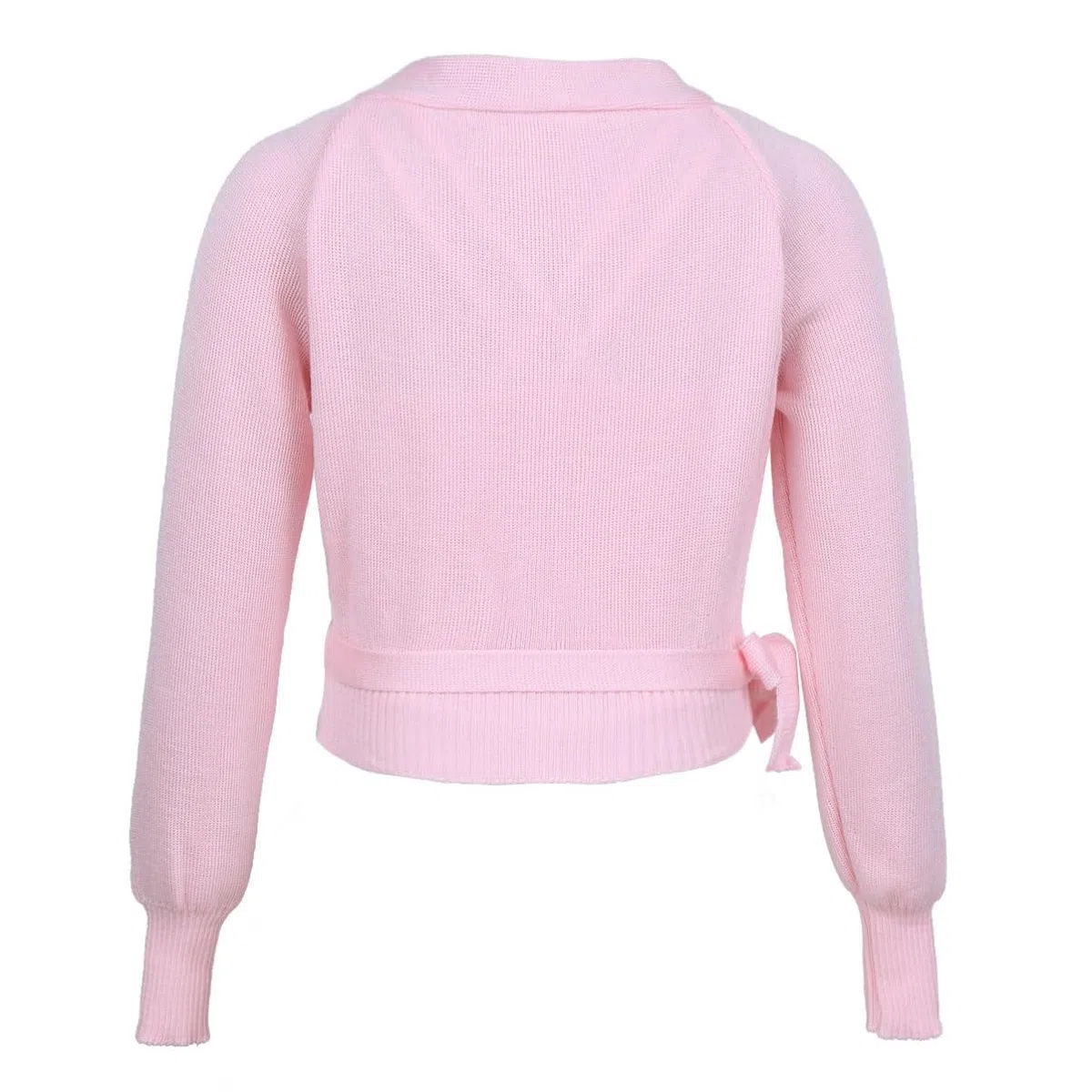 Alvivi Maglioni di Balletto Scaldacuore da Ragazza per Danza Top Corto da Danza Classica con Maniche Lunghe per Bambini Cardigan Crossover in Cotone Dancewear Rosa d 7-8 Anni