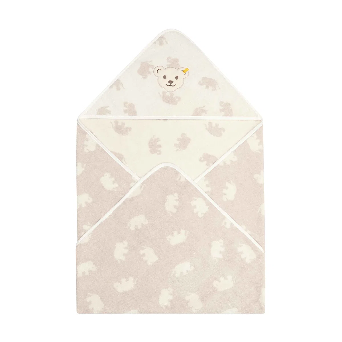 Steiff Mini Basic Badetuch con Kapuze, Cloud Dancer, One Size Ragazzi Unisex