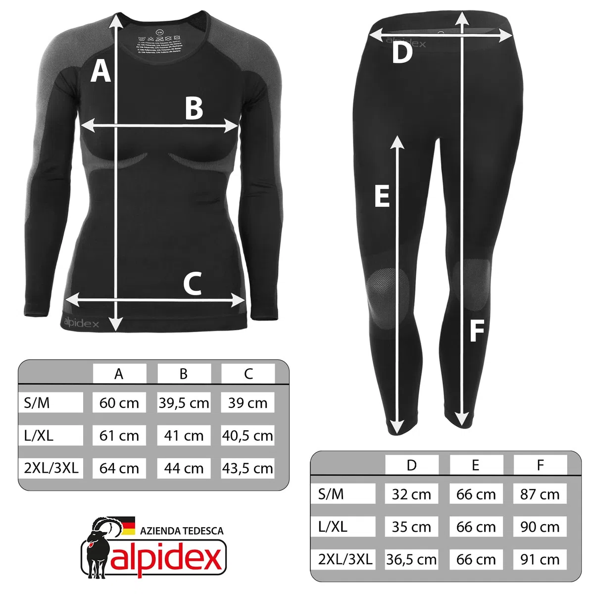ALPIDEX Biancheria Intima Termica Donna Funzionale Rapida per Sci Traspirante riscaldante Autunno Inverno