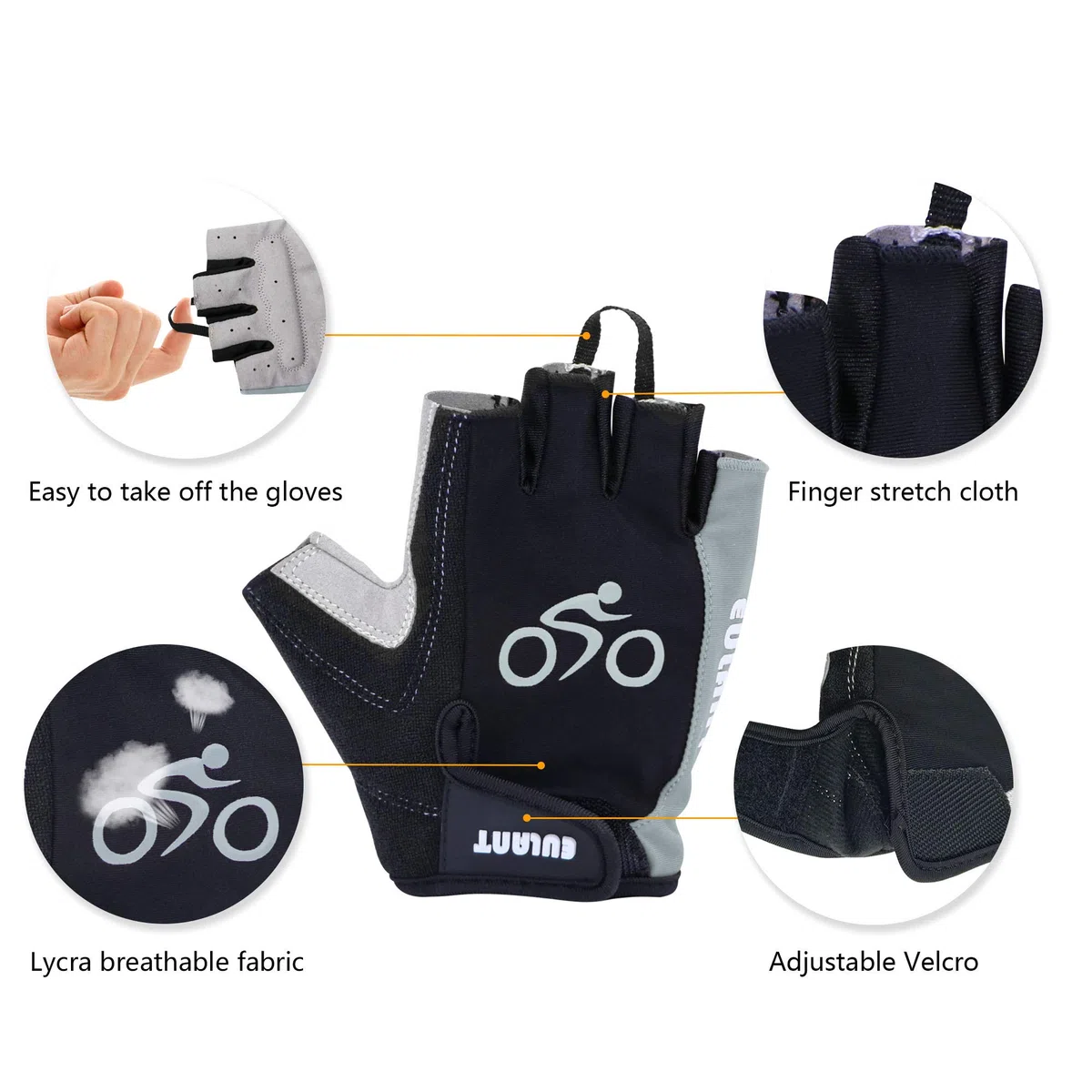 ONTYZZ Guanti da Bicicletta 1 Paio Unisex Traspirante Antiscivolo Guanti Sportivi