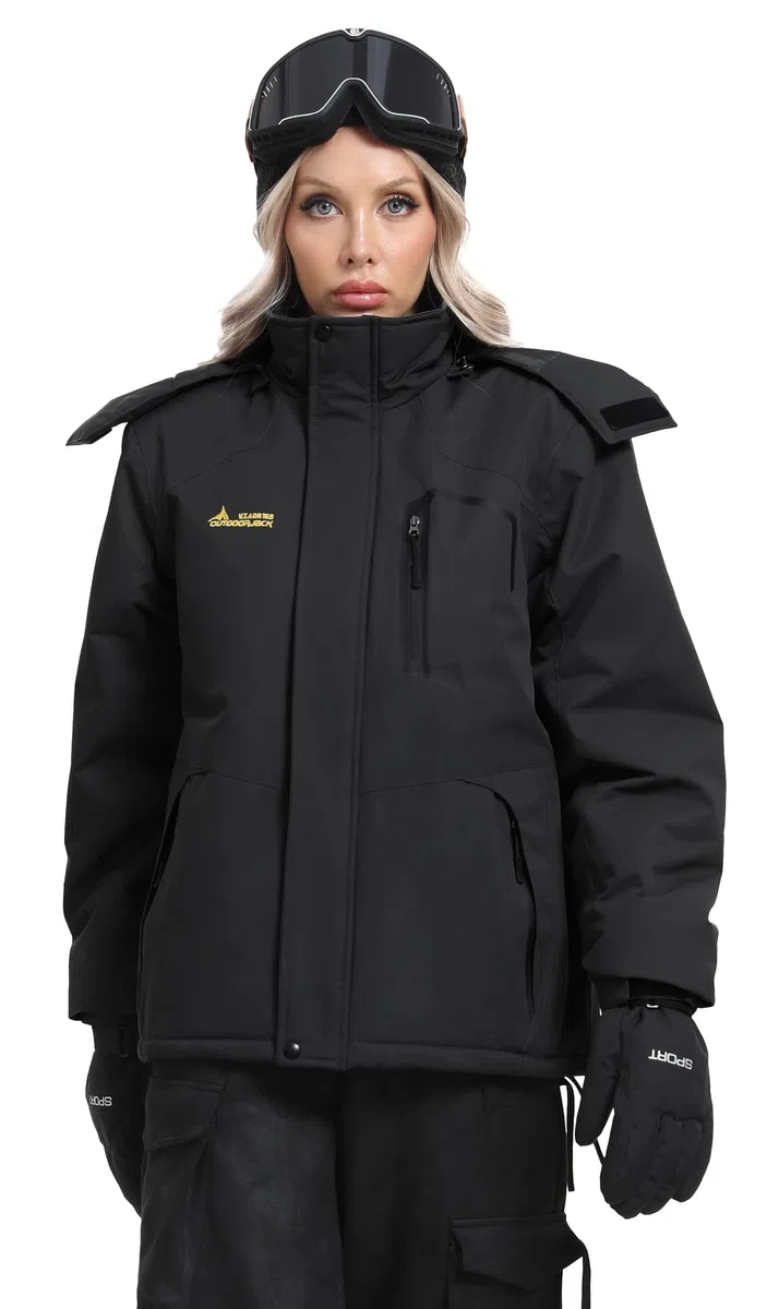 Giacca Sci Donna Pile Impermeabile Giacca Montagna Trekking Softshell Invernale Antivento Calda Giubbotto Neve Cappotto con Cappuccio All'aperto