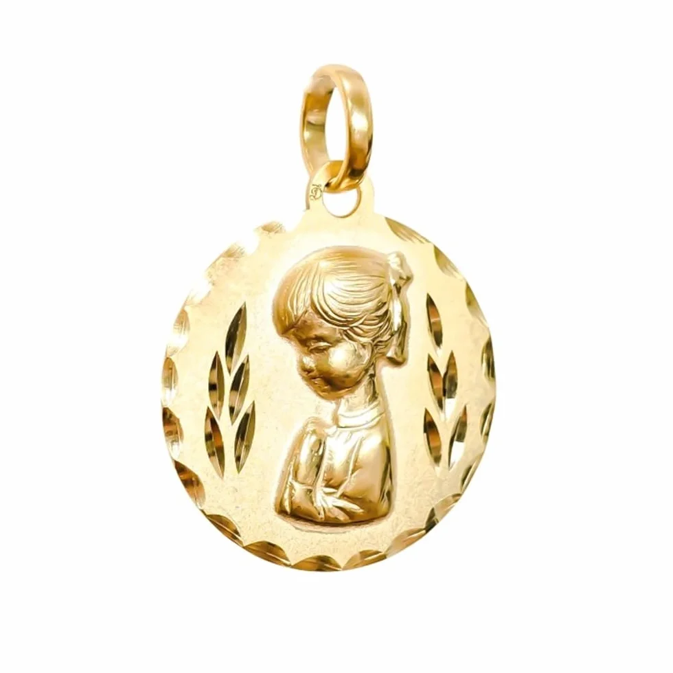 Medaglia vergine bambina in argento sterling placcato oro sfumato, Pequeño, Argento sterling, Nessuna pietra preziosa