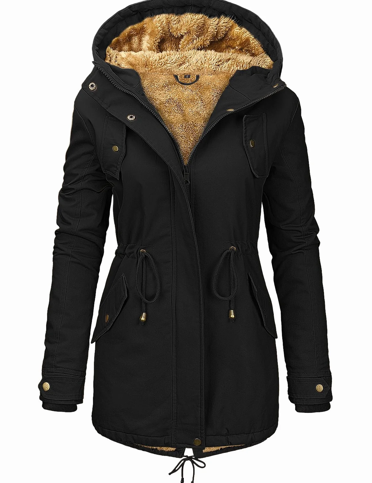 Vancavoo Cappotto Giubbotto Donna Parka Invernale Giacca Cappotti Imbottita Caldo Felpa con Cappuccio Media Lugghezza Giaccone Outdoor