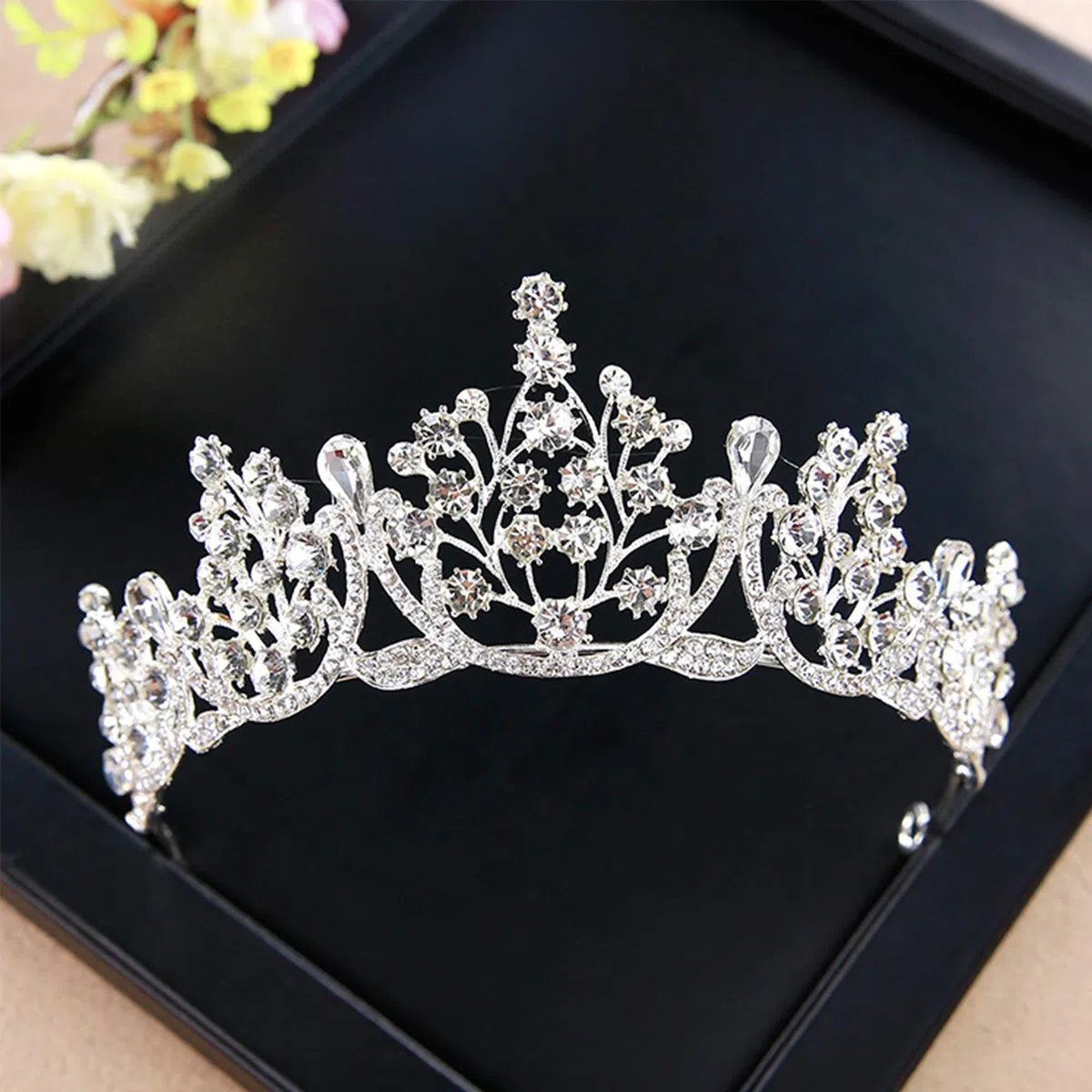 Schneespitze Bridal Tiara cerchietto,Sposa Cristallo Diadem Strass Corona principessa Wedding Tiara per Spettacoli Teatrali Per Matrimoni