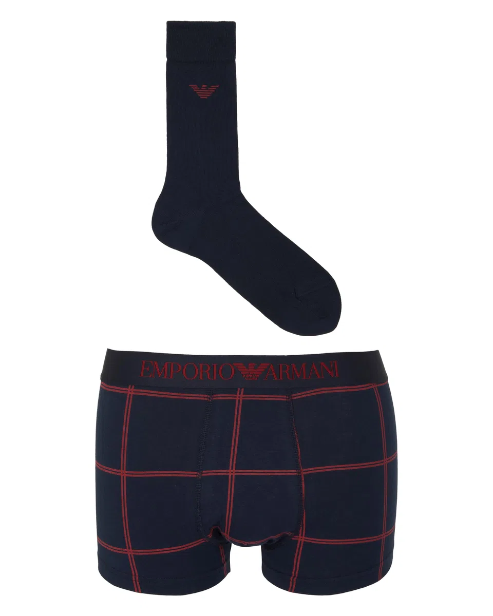 Emporio Armani Trunk + Socks Gift Set Bermuda Uomo (Pacco da 2)