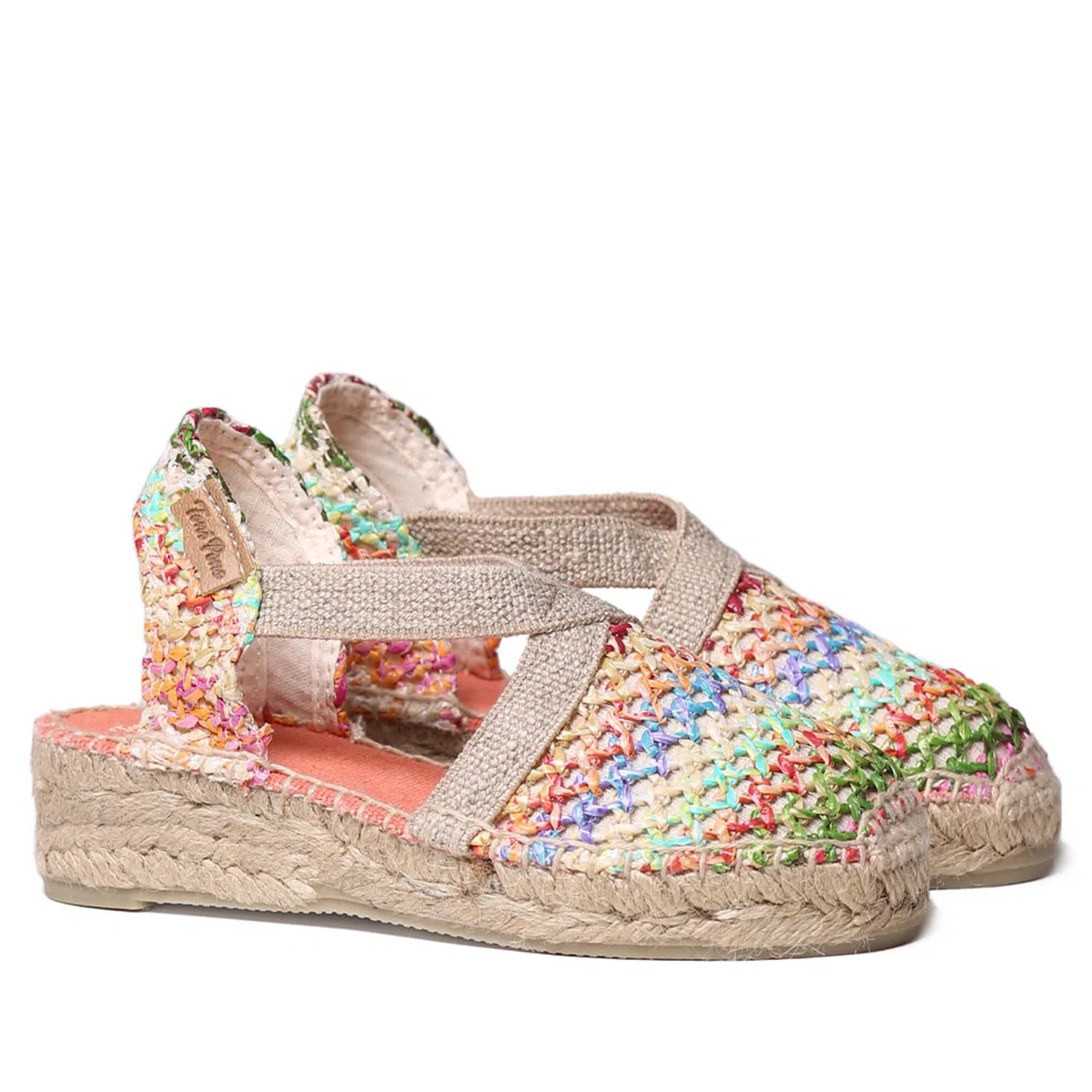 Toni Pons Edita - Espadrillas da Bambino realizzate in Rafia Multicoloree.