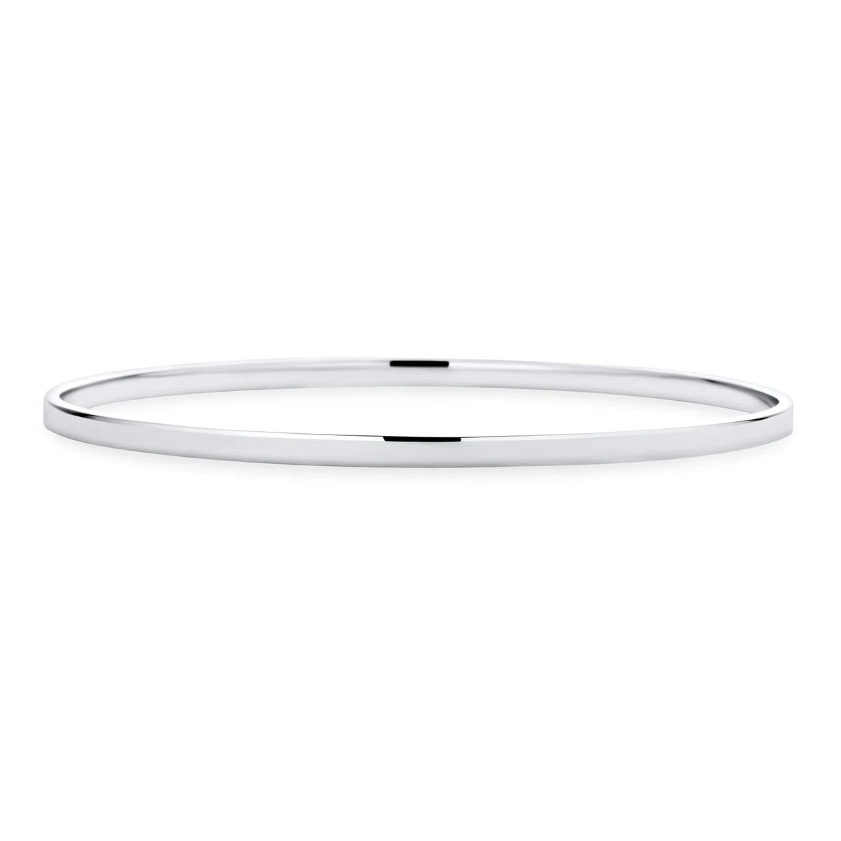 Bling Jewelry Bracciale Rigido Semplice E Personalizzato Con Bordo Piatto In Argento Sterling .925 Lucido Da 3 Mm Adatto Per Sovrapposizioni E Impilamenti Per Donne E Adolescenti Personalizzabile