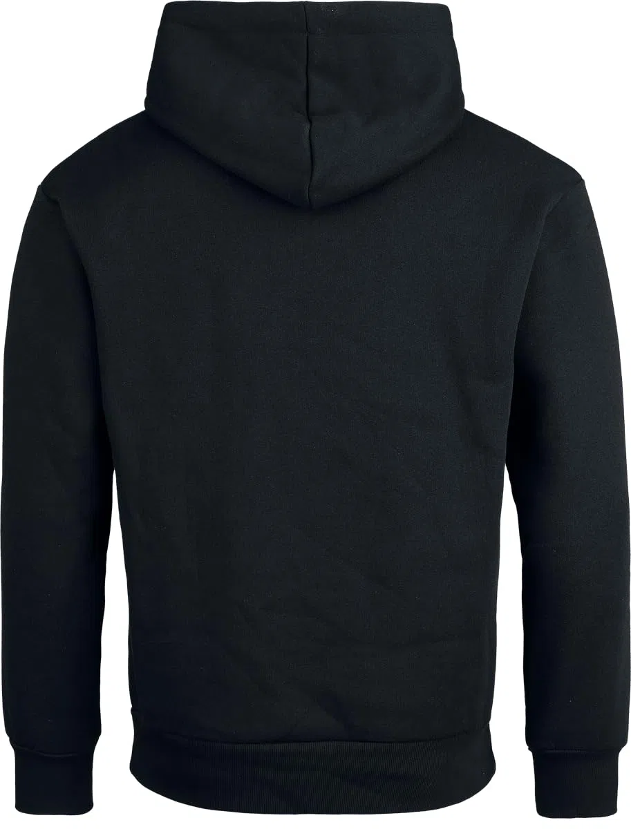 Pokémon Heat Logo - Black on Black Uomo Felpa con Cappuccio Nero 65% Cotone, 35% Poliestere Regular