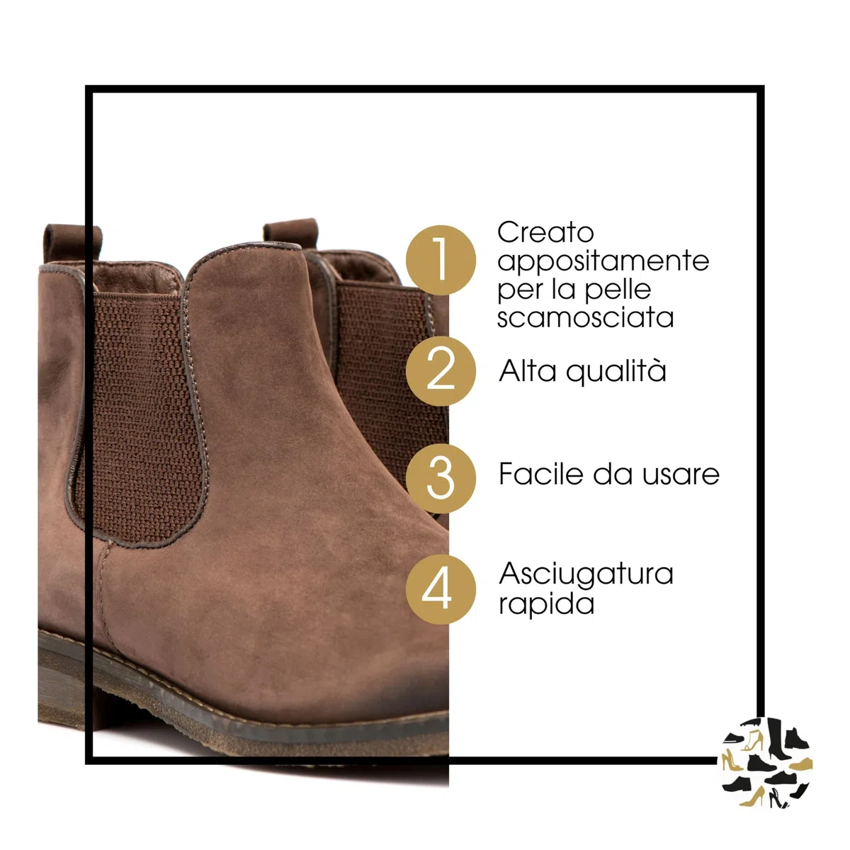 Shoe Clinic Kit di pulizia per scarpe spazzola per nabuk e camoscio e detergente per scarpe in pelle e camoscio per stivali, scarpe da ginnastica e scarpe da 125 ml