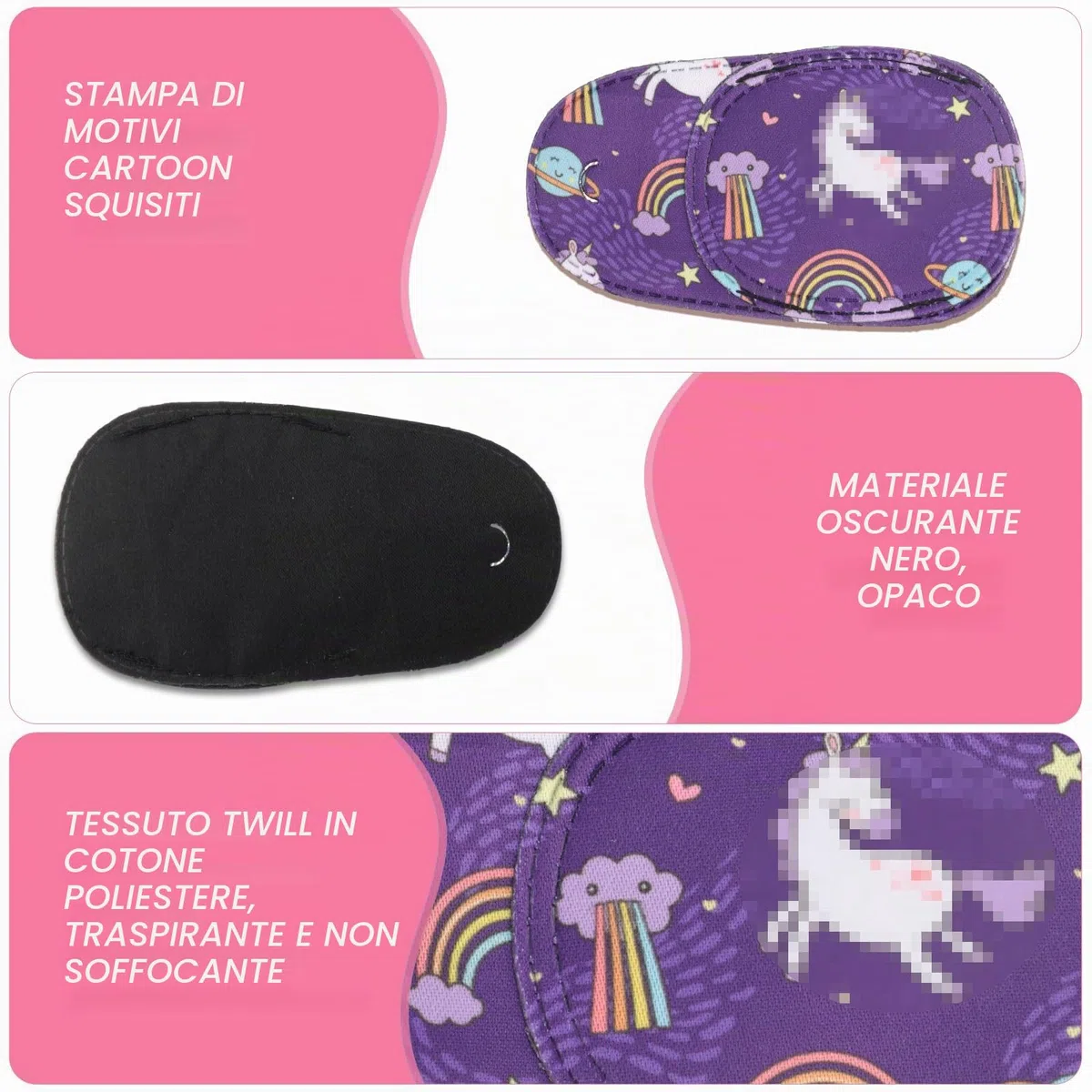 8 Pezzi Patch Occhi per Bambini Maschere per Gli Occhi Colorate per Bambini Eye Patch Sinistro e Destro Bende Oculari per Bambini Ragazzi Ragazze Occhiali Benda Pcchio