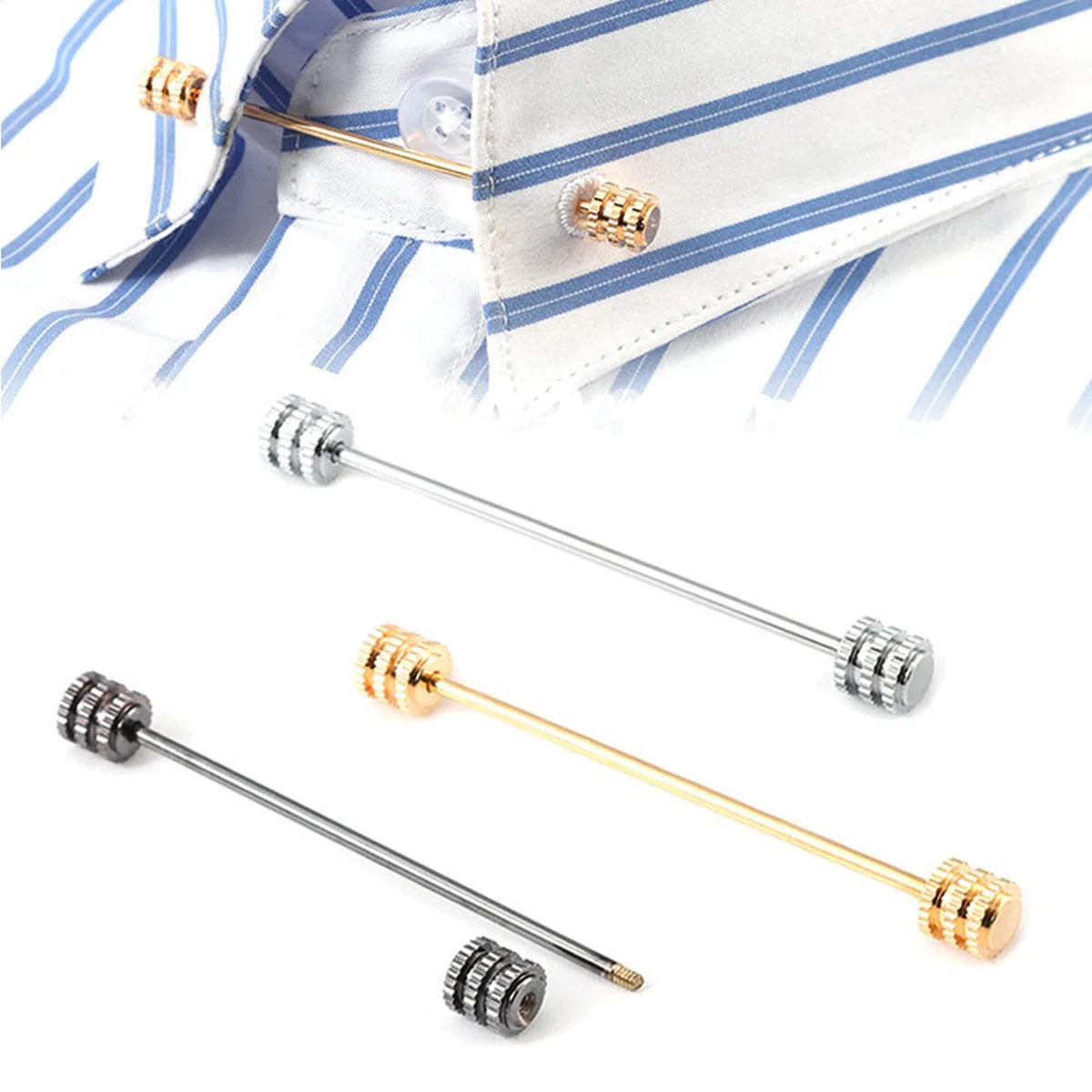 3 Pcs,Spilli Per Cravatta Da Uomo,Collare Clip Collar Pin, Metallo Spilla Da Cravatta,Spilla Da Colletto Per Camicia Da Uomo,Collo Da Spilla Da Cravatta,Fermacravatta Per Accessori Per Abiti