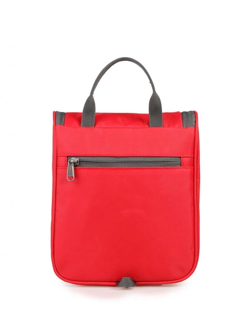 Makino Solid Color-Borsa Organizer per l'igiene personale esterno, impermeabile, Kit da viaggio rosso rosso