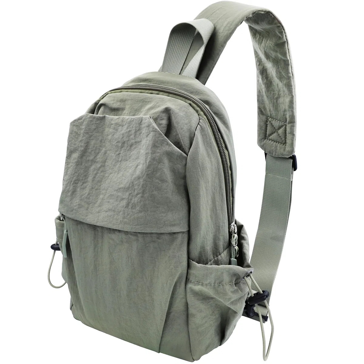 Zaino Monospalla, Borsa da Petto Regolabile, Sling Bag Zainetto Tracolla Borsa a Spalla Piccolo Borsello Tracolla Crossbody Bag Viaggio Sportivo Ciclismo Passeggiate per Uomo Donna (Verde)